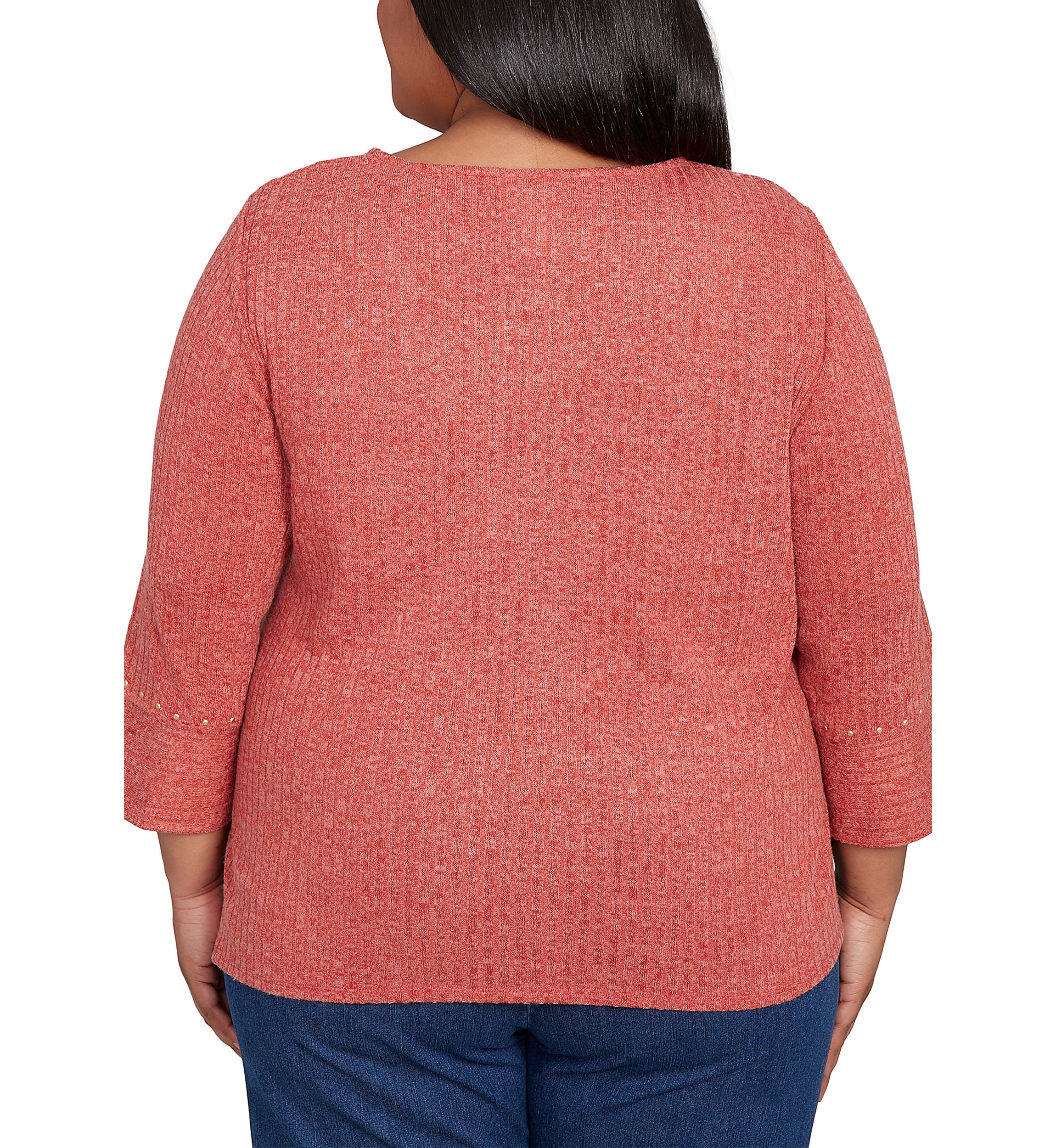 Plus Size Sunset Canyon Solid with Heat Set Top