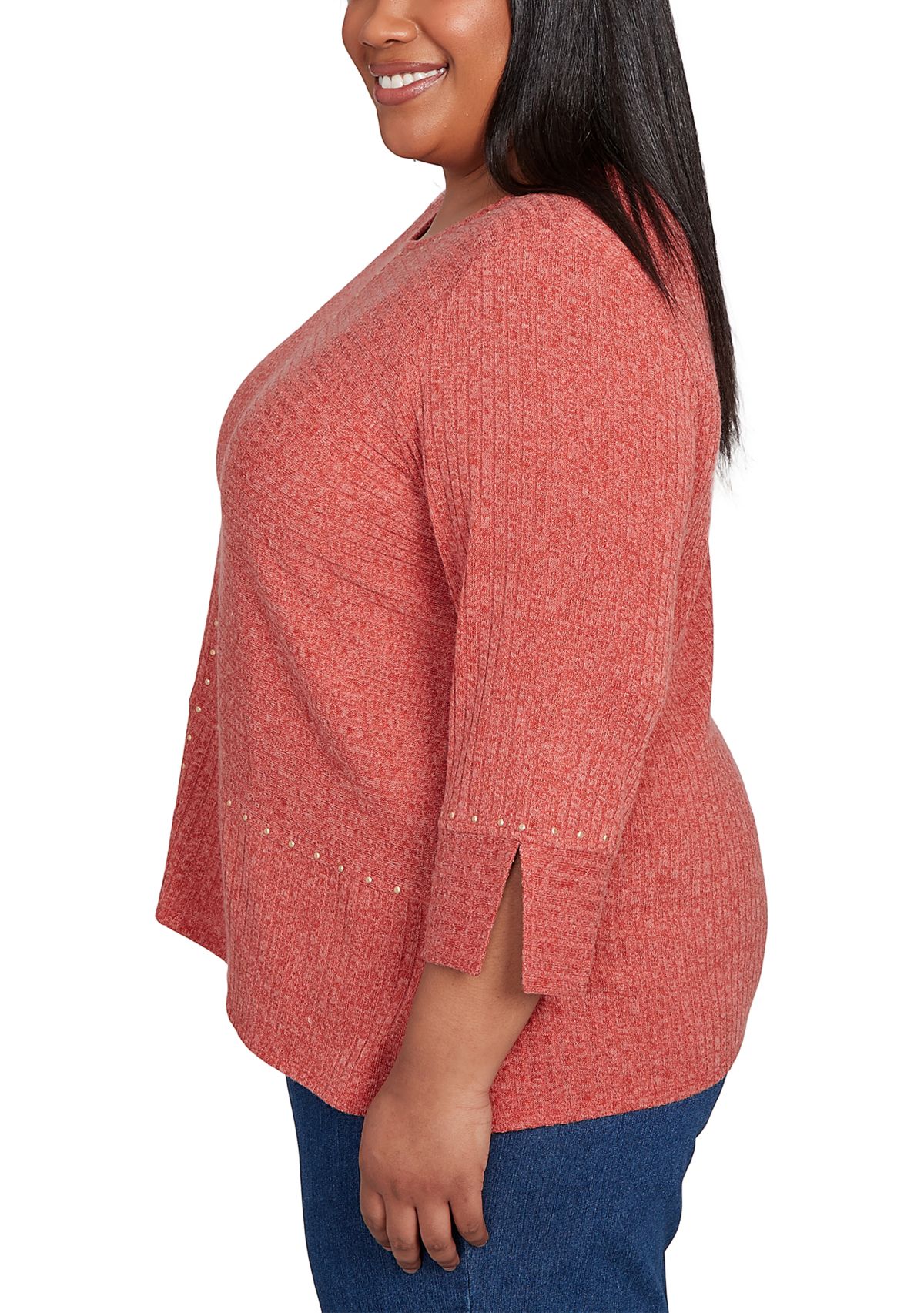 Plus Size Sunset Canyon Solid with Heat Set Top