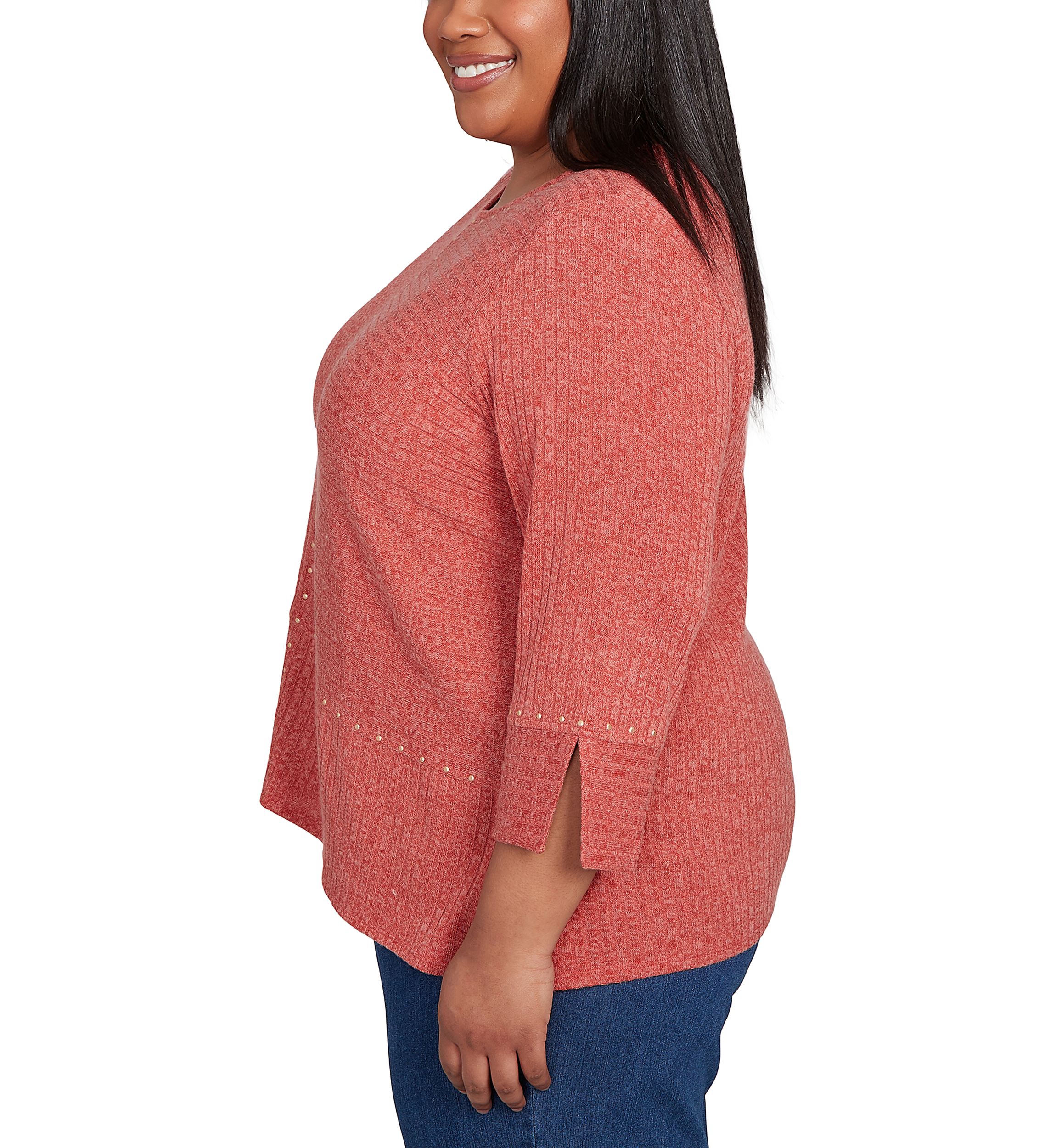 Plus Size Sunset Canyon Solid with Heat Set Top