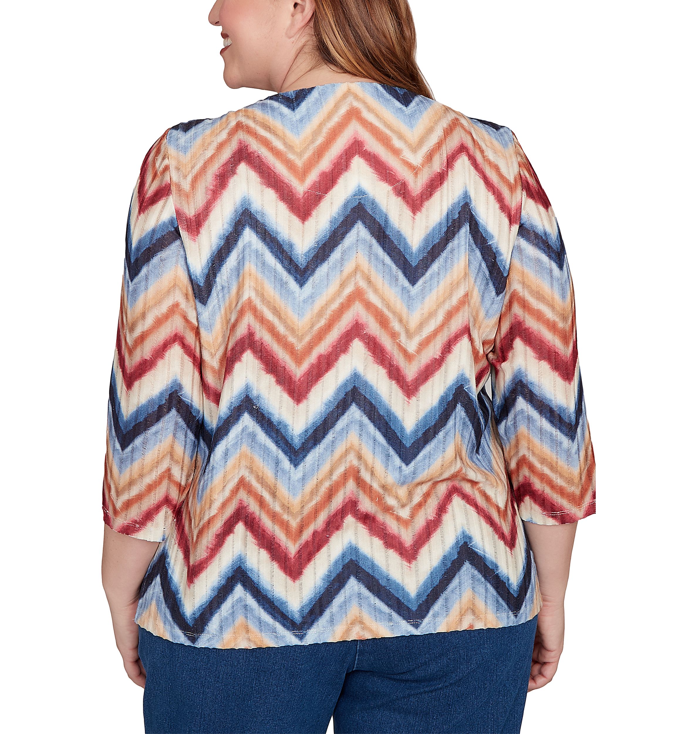 Plus Size Sunset Canyon Chevron Top