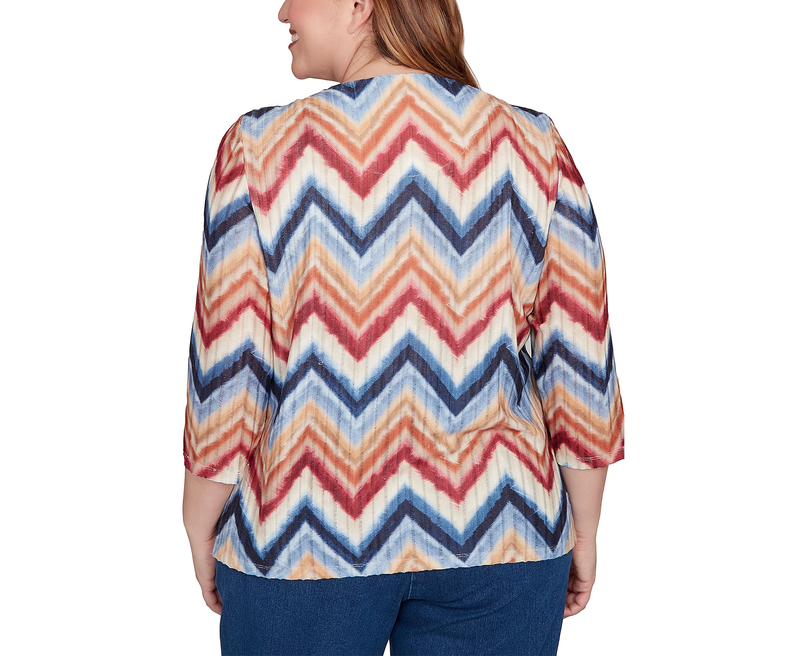 Plus Size Sunset Canyon Chevron Top