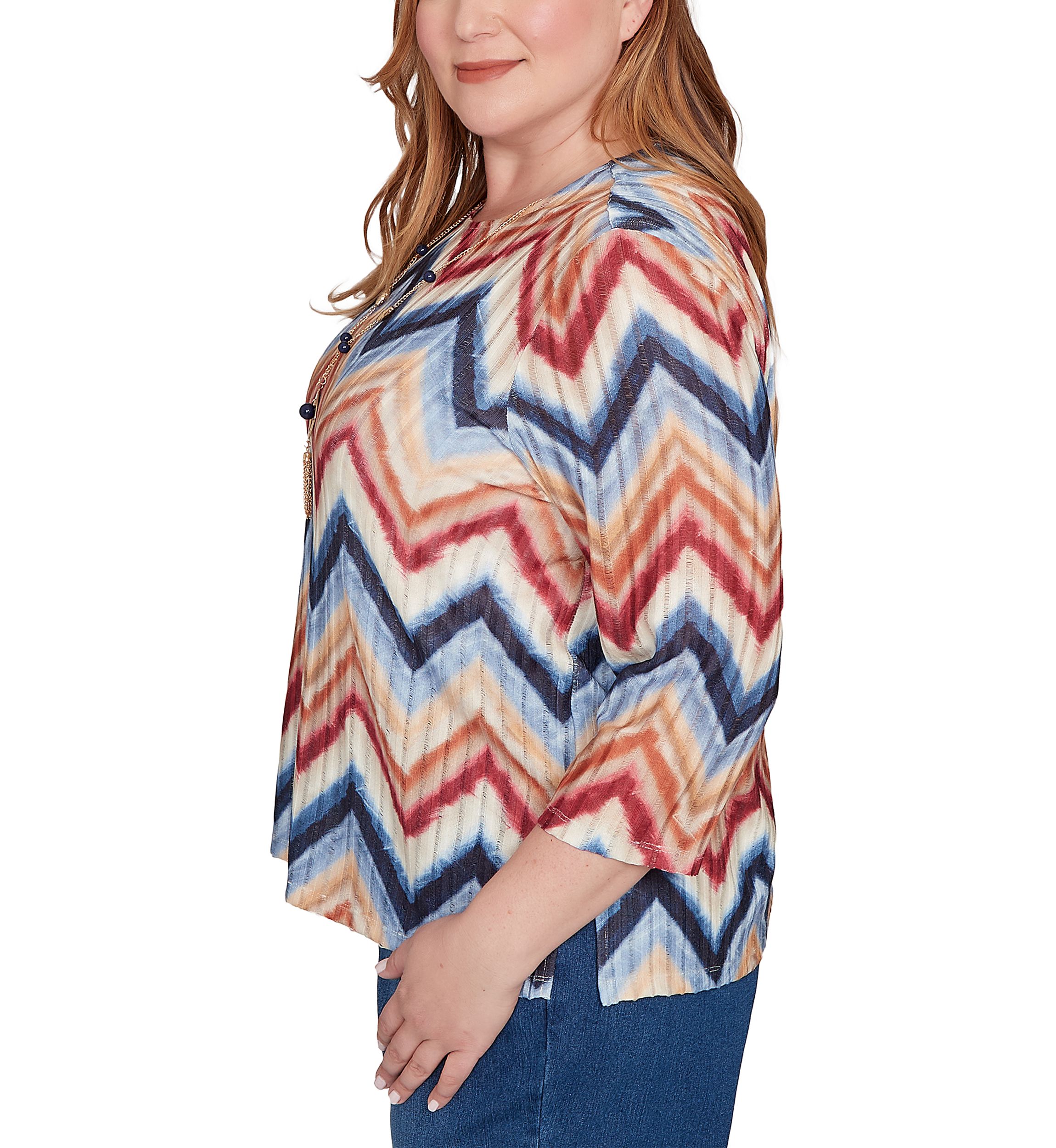 Plus Size Sunset Canyon Chevron Top