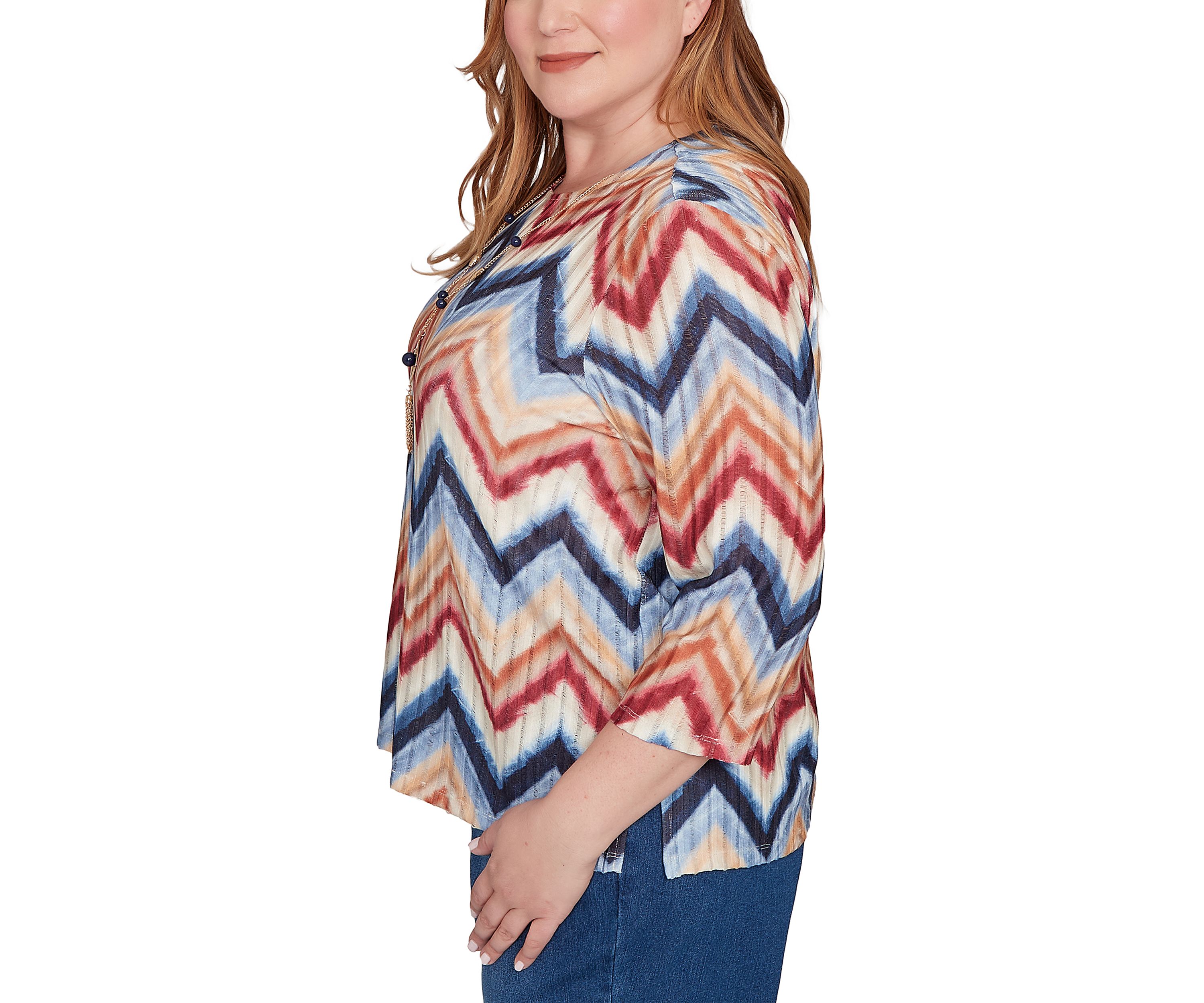 Plus Size Sunset Canyon Chevron Top