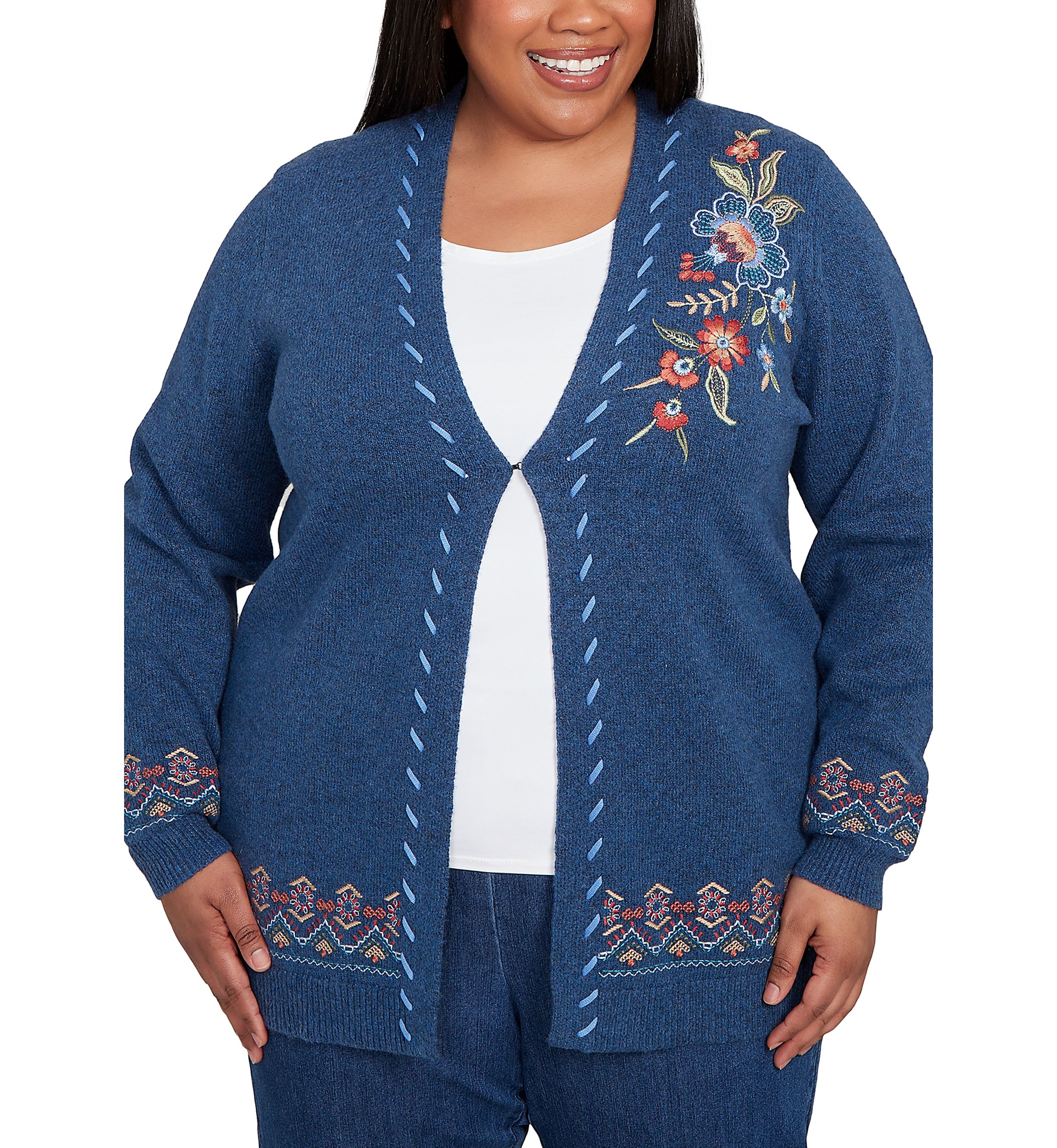 Plus Size Sunset Canyon Flowers Cardigan
