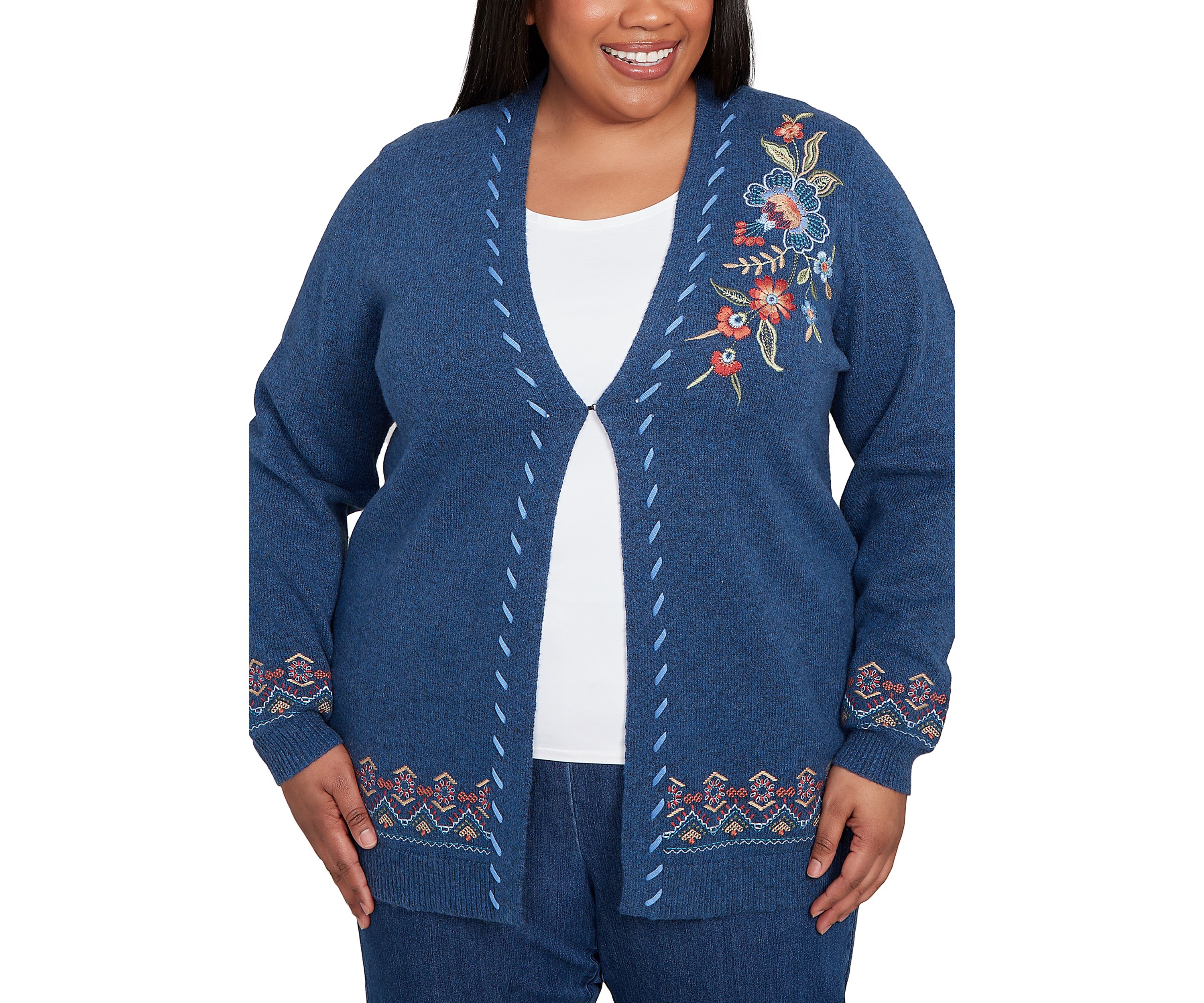 Plus Size Sunset Canyon Flowers Cardigan