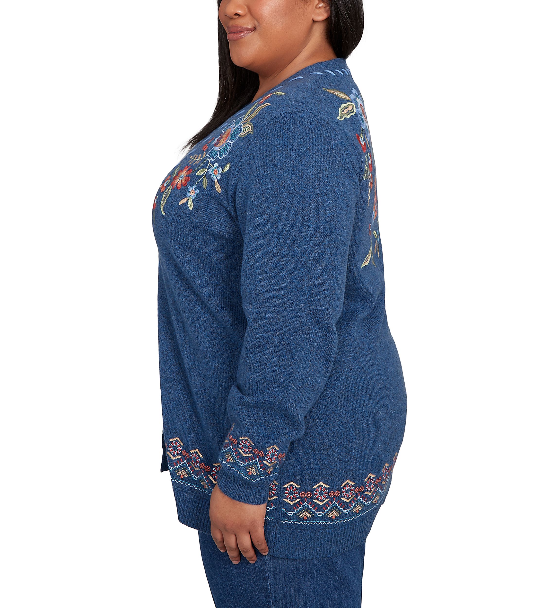 Plus Size Sunset Canyon Flowers Cardigan