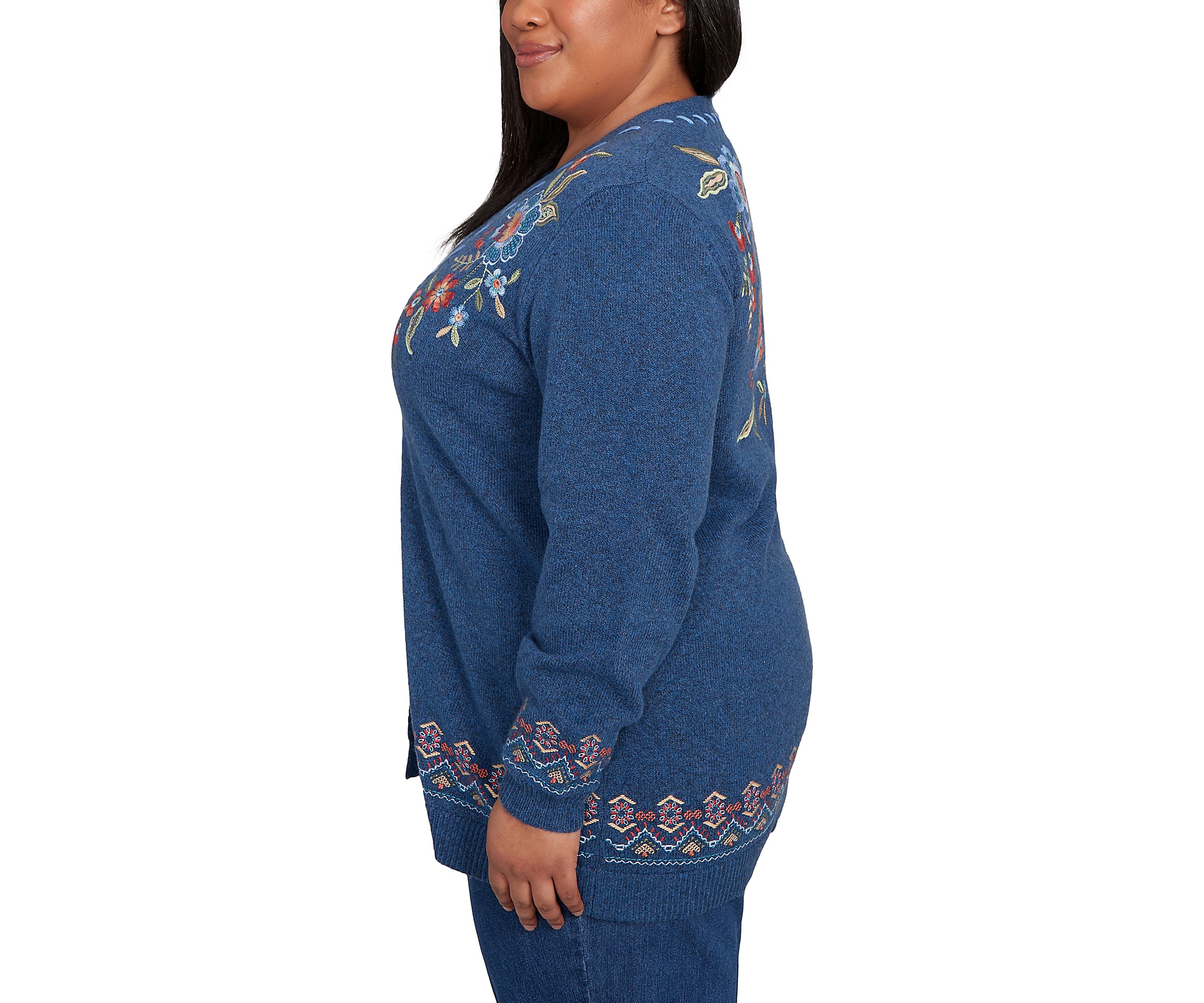 Plus Size Sunset Canyon Flowers Cardigan