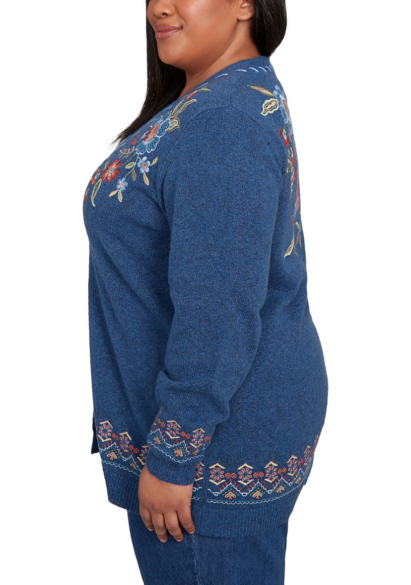Plus Size Sunset Canyon Flowers Cardigan