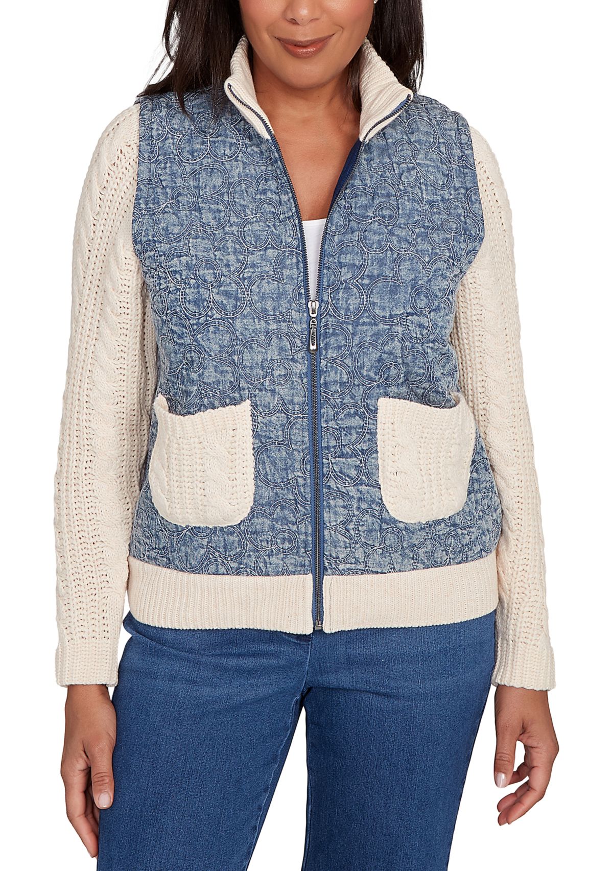 Petite Sunset Canyon Quilt with Sweater Rib Jacket