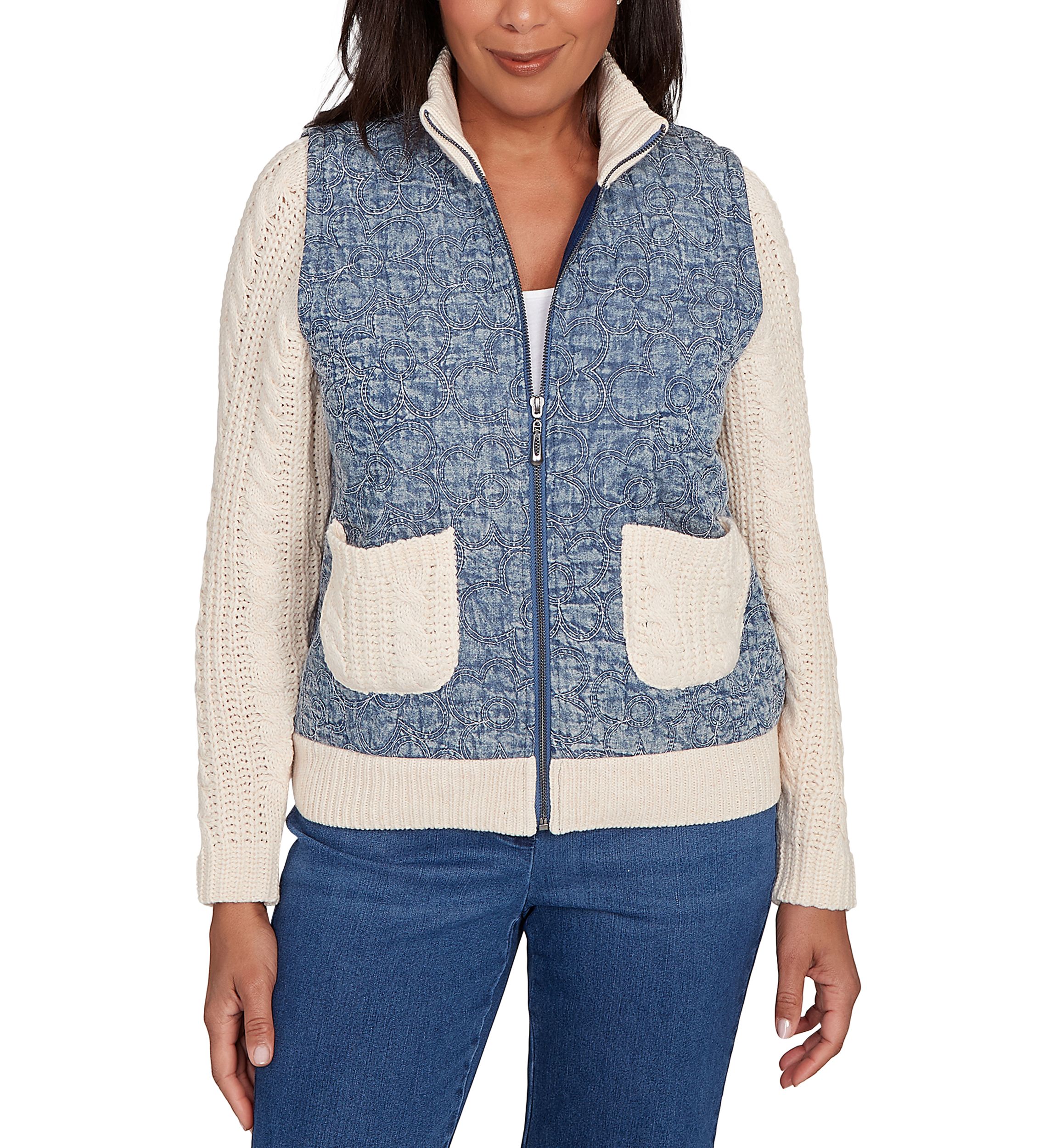 Petite Sunset Canyon Quilt with Sweater Rib Jacket
