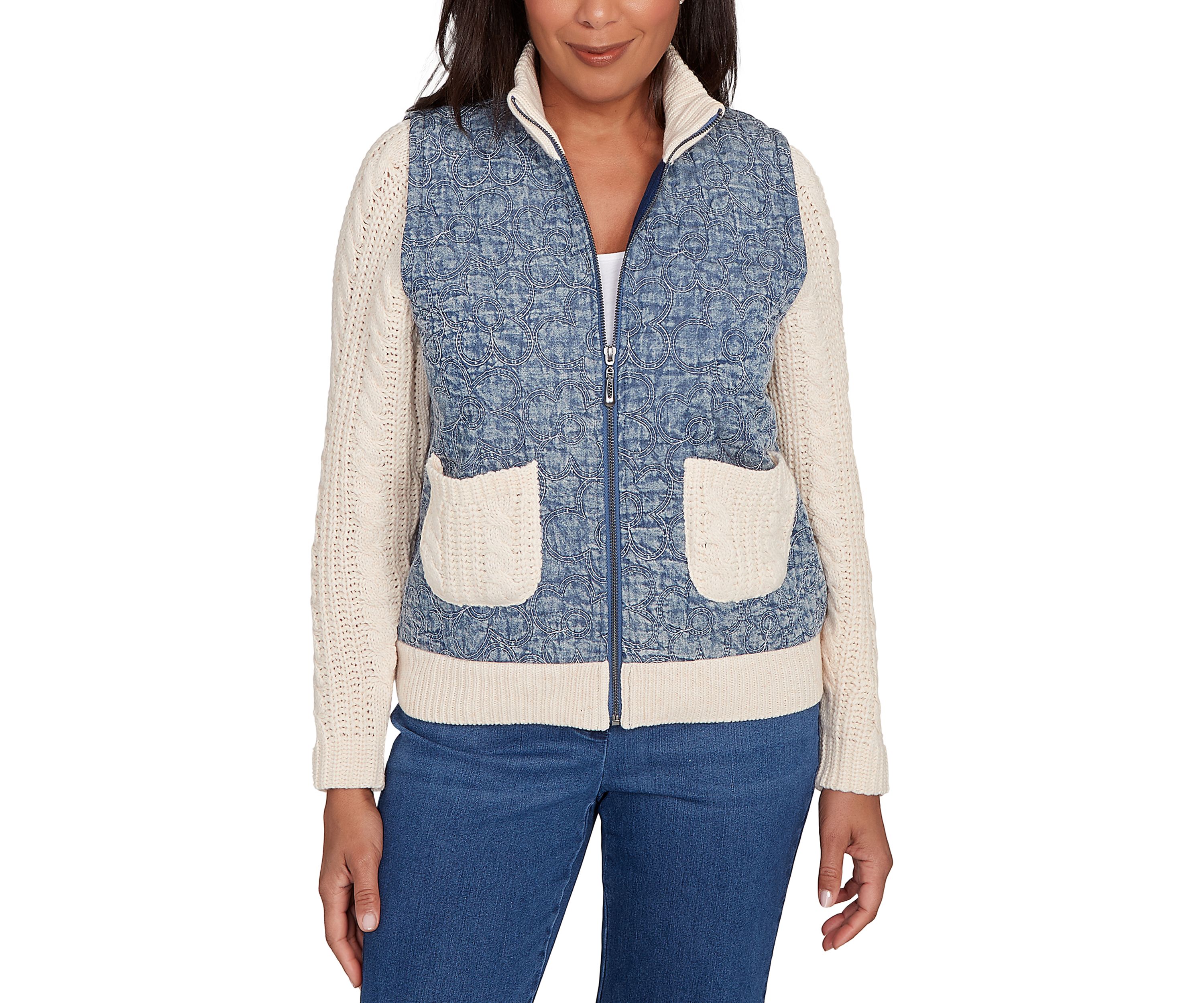 Petite Sunset Canyon Quilt with Sweater Rib Jacket