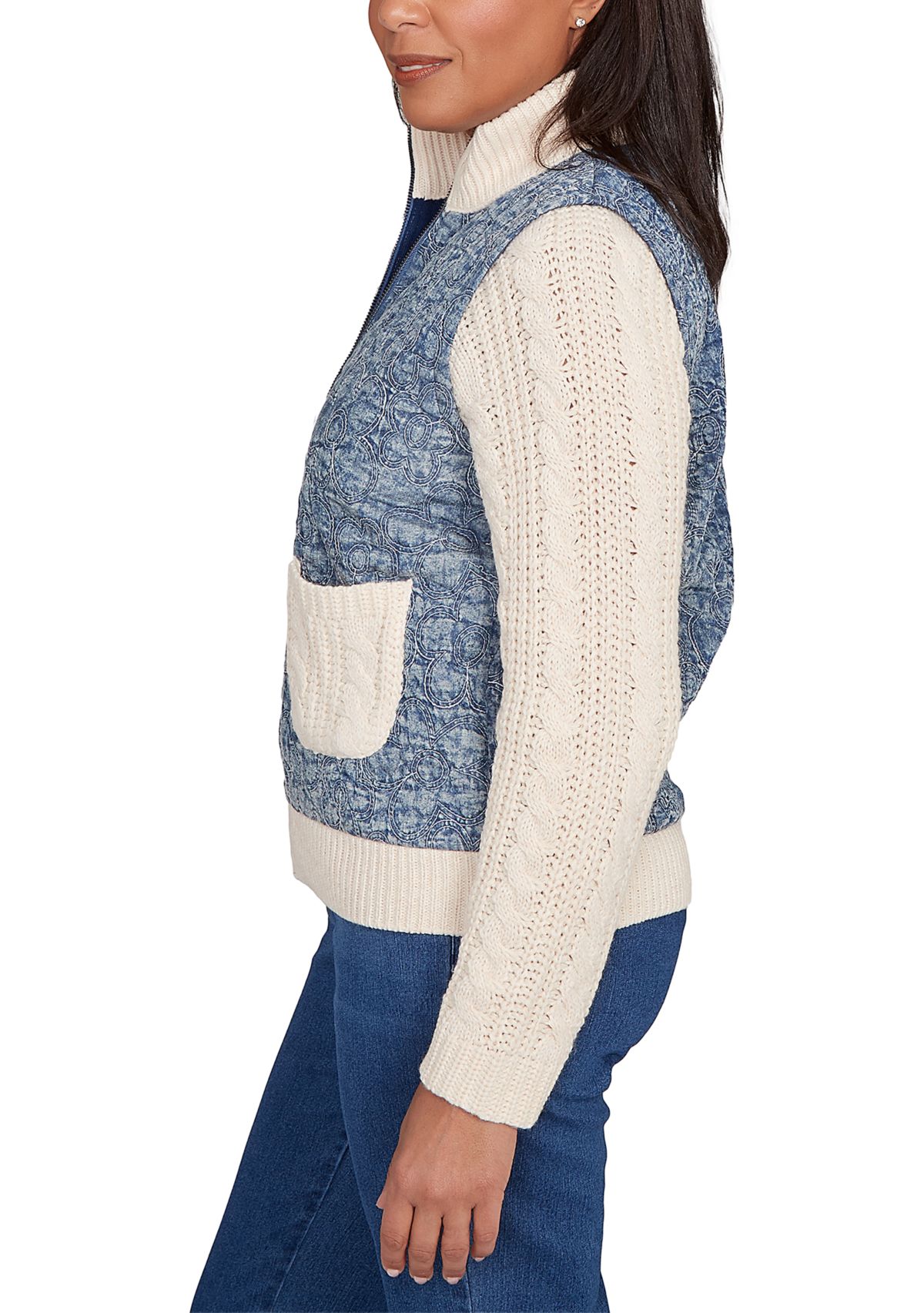 Petite Sunset Canyon Quilt with Sweater Rib Jacket