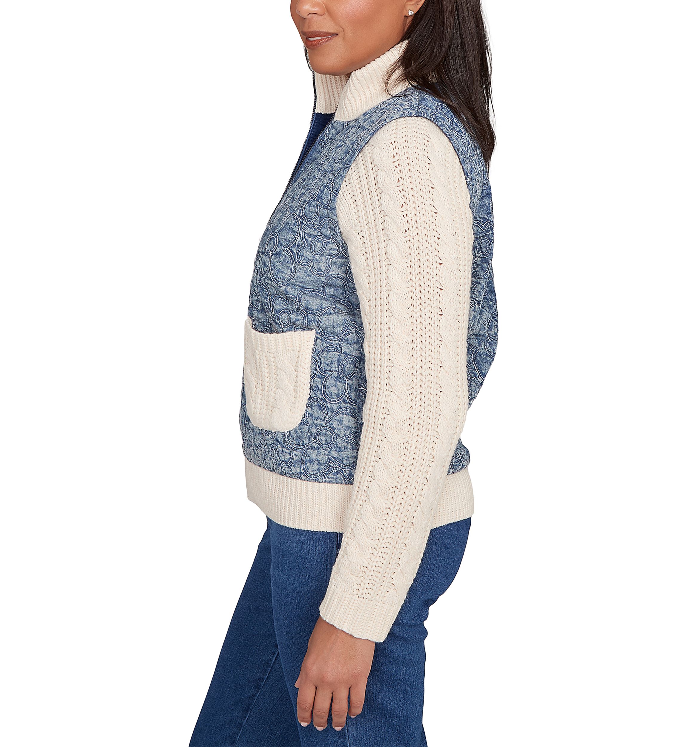 Petite Sunset Canyon Quilt with Sweater Rib Jacket