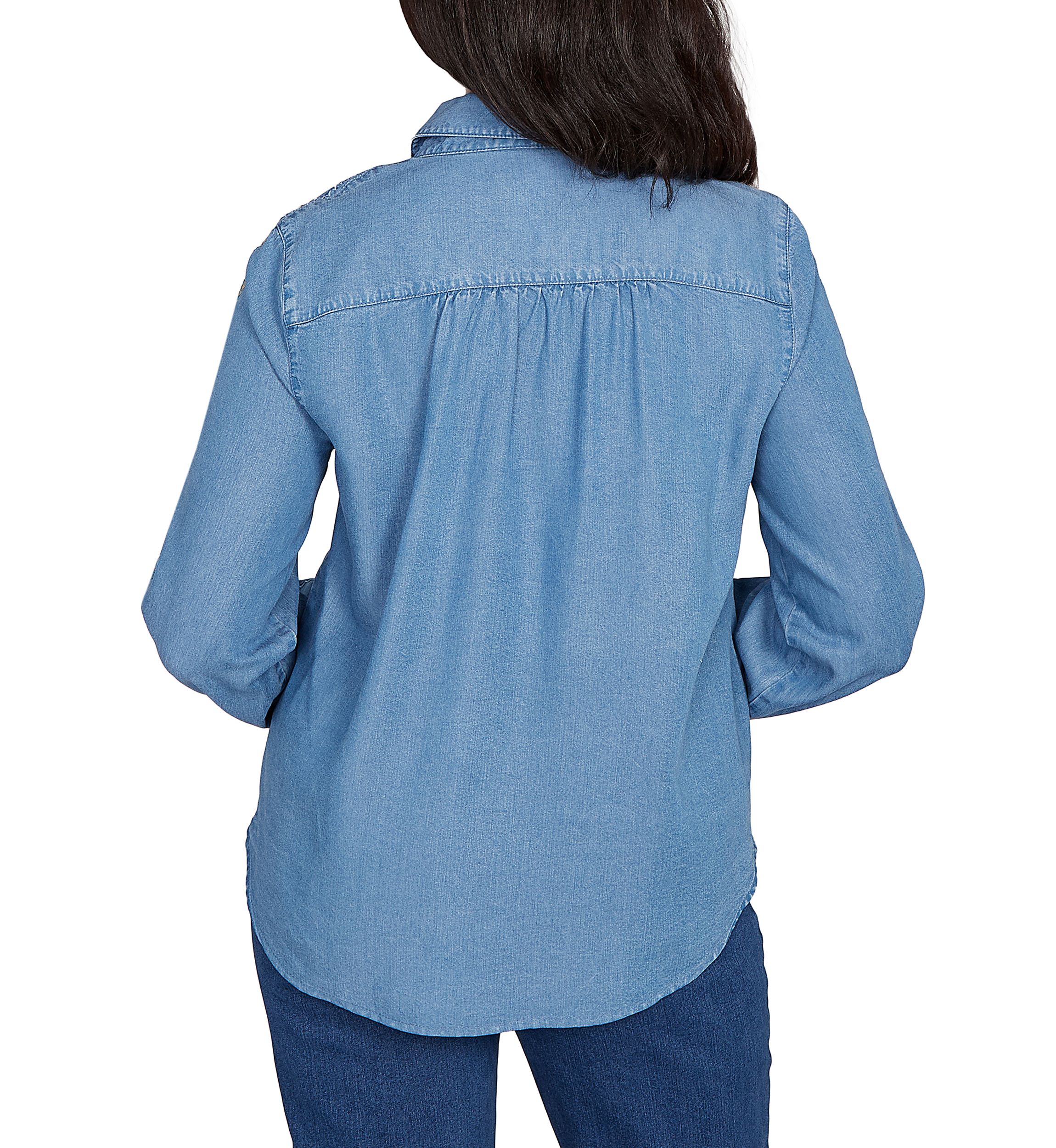 Petite Sunset Canyon Embroidered Tencel Shirt