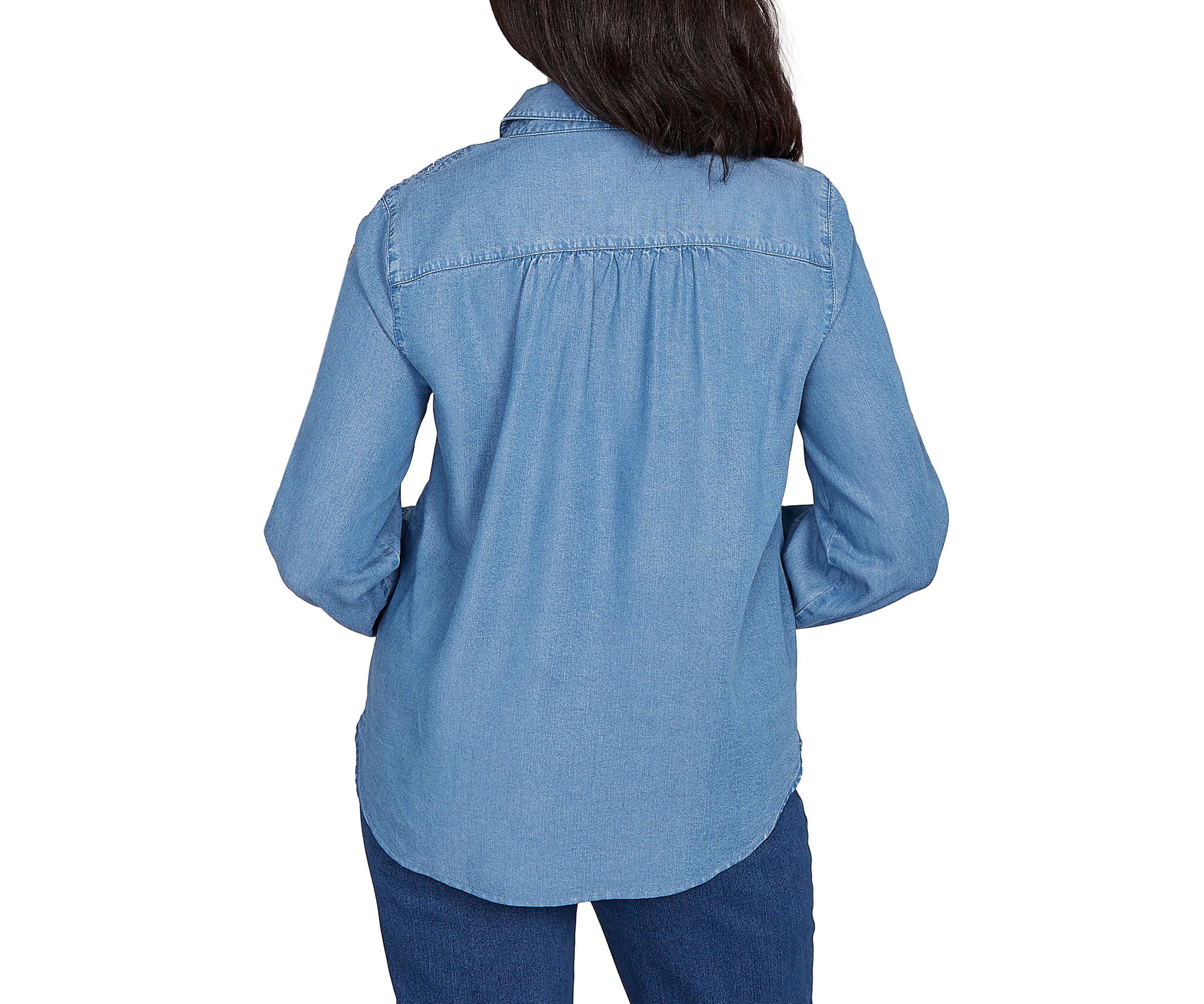Petite Sunset Canyon Embroidered Tencel Shirt