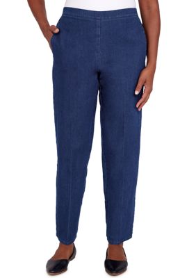 Alfred Dunner Women's Bright Idea Dark Wash Denim Regular Length Jeans ...