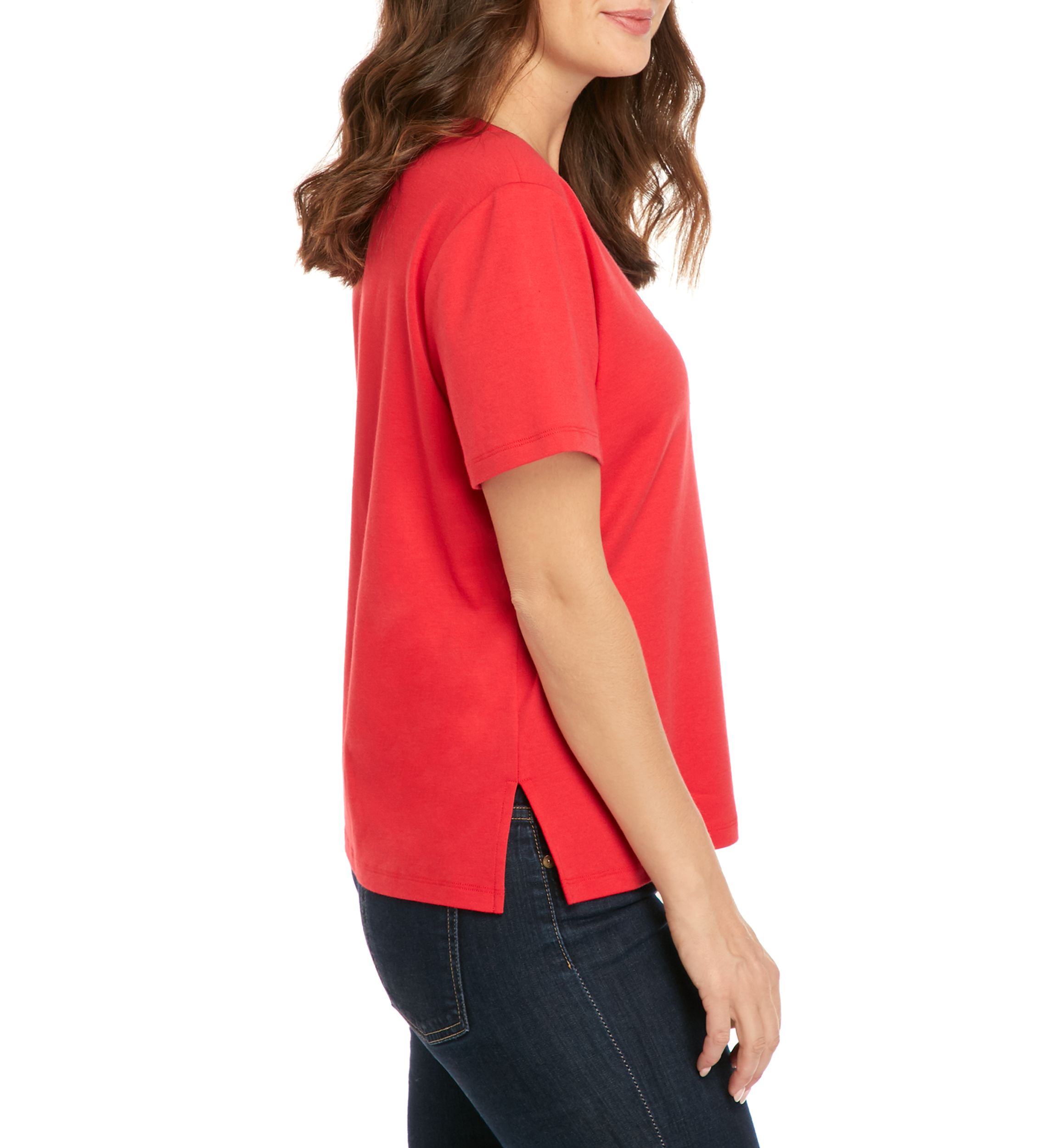 Petite Americana Center Flag Graphic Knit T-Shirt
