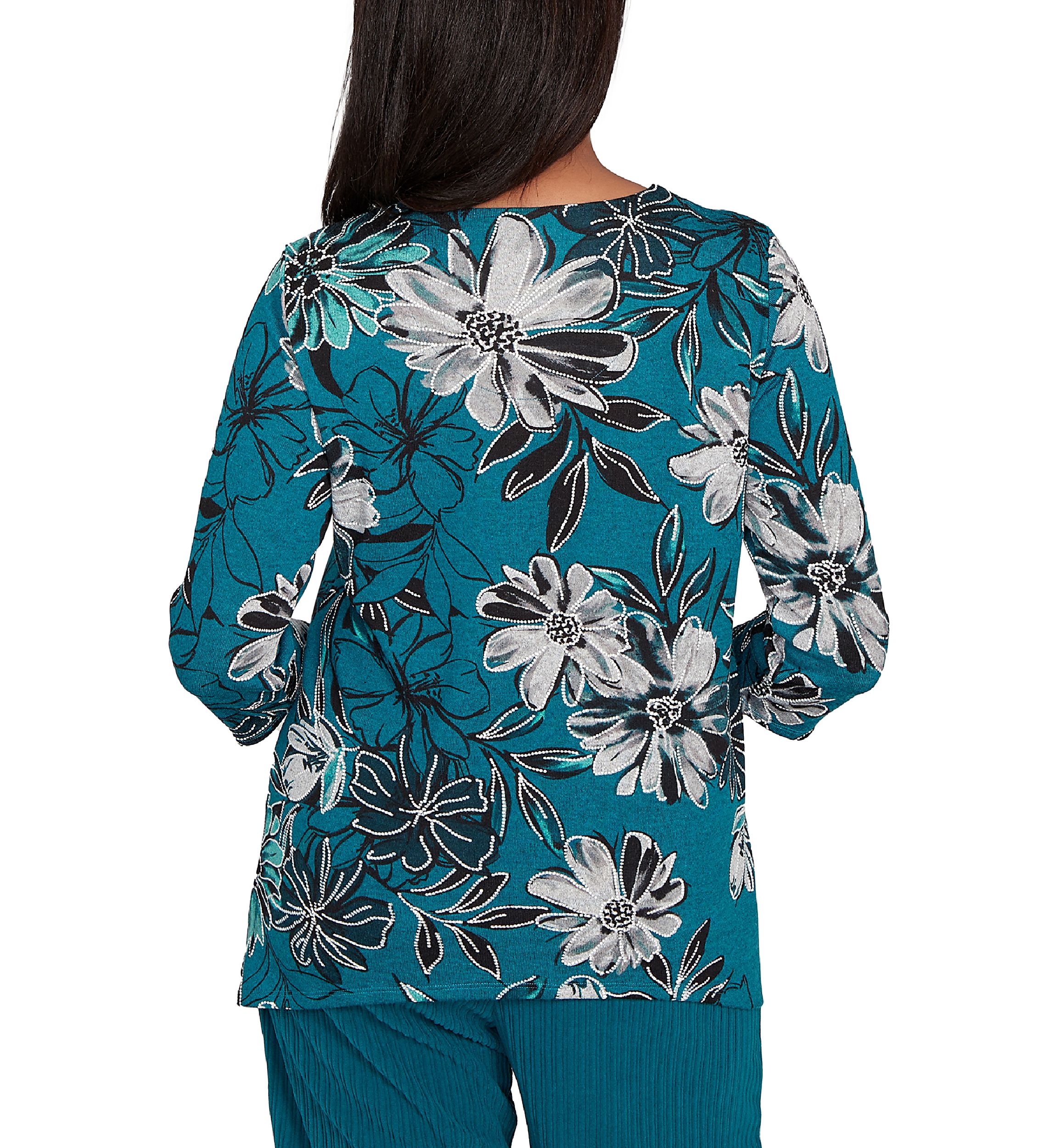 Womens Lake Champlain Floral Print Melange Top 