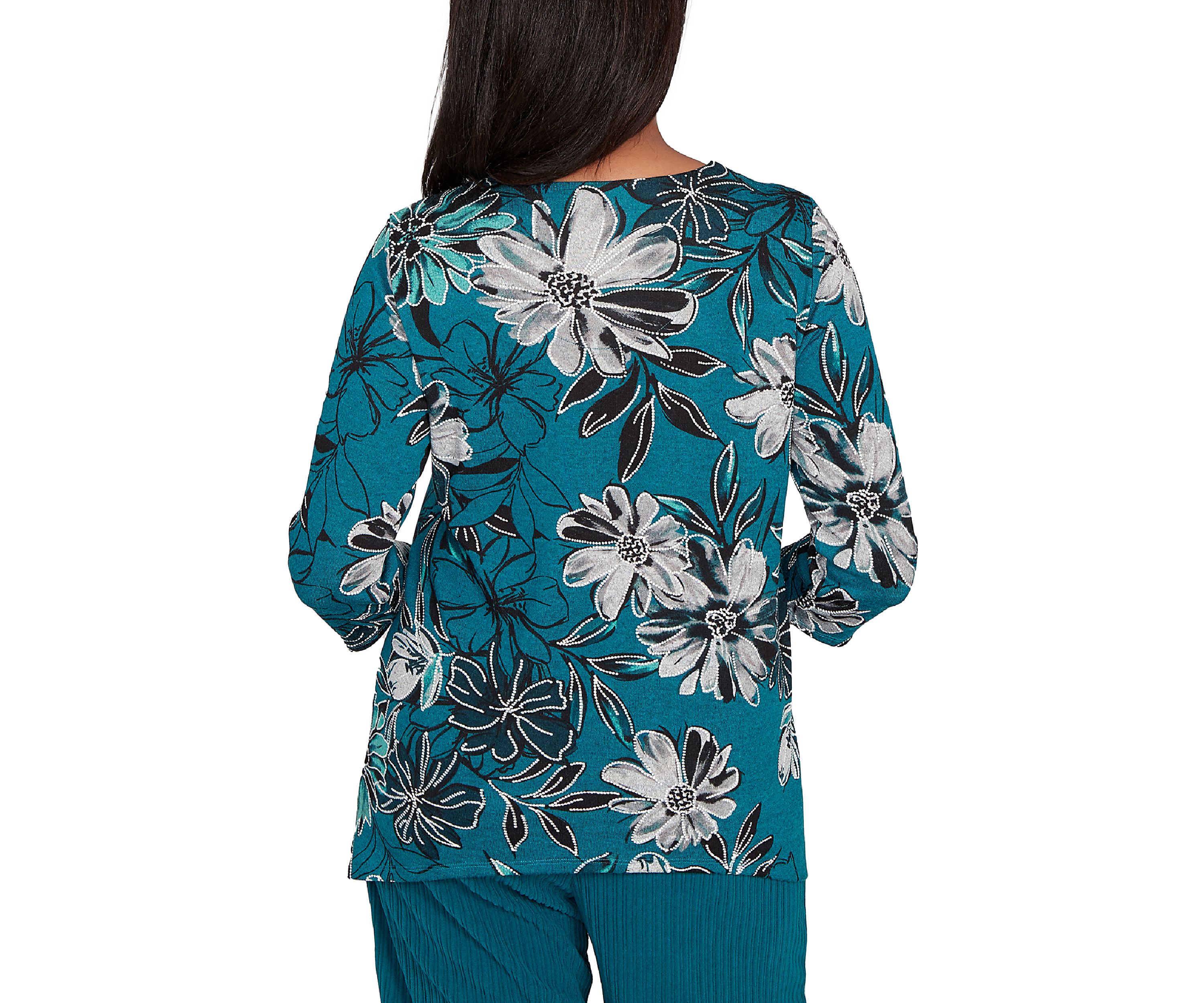 Womens Lake Champlain Floral Print Melange Top 