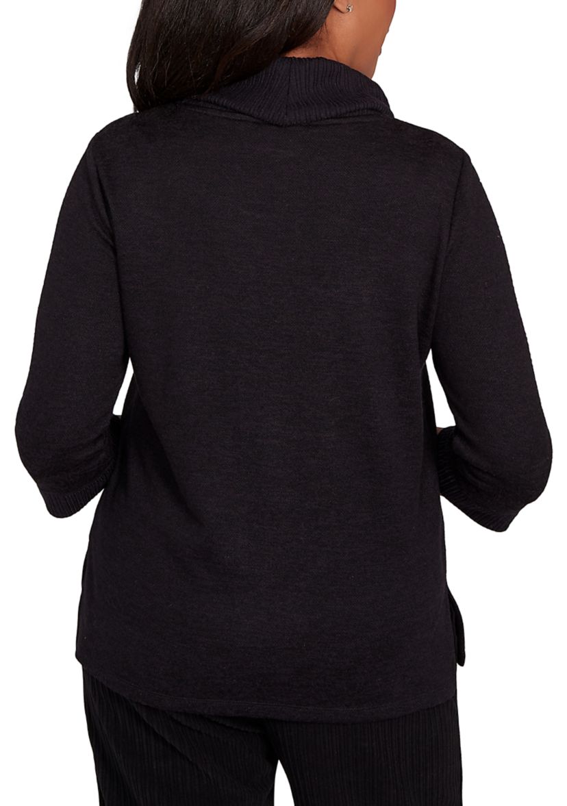 Womens Lake Champlain Leaf Embroidered Yoke Top