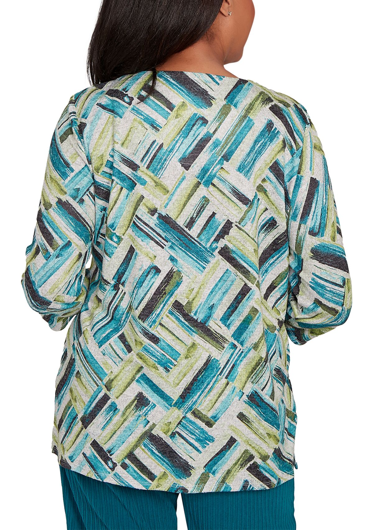 Womens Lake Champlain Brushstrokes Melange Print Top