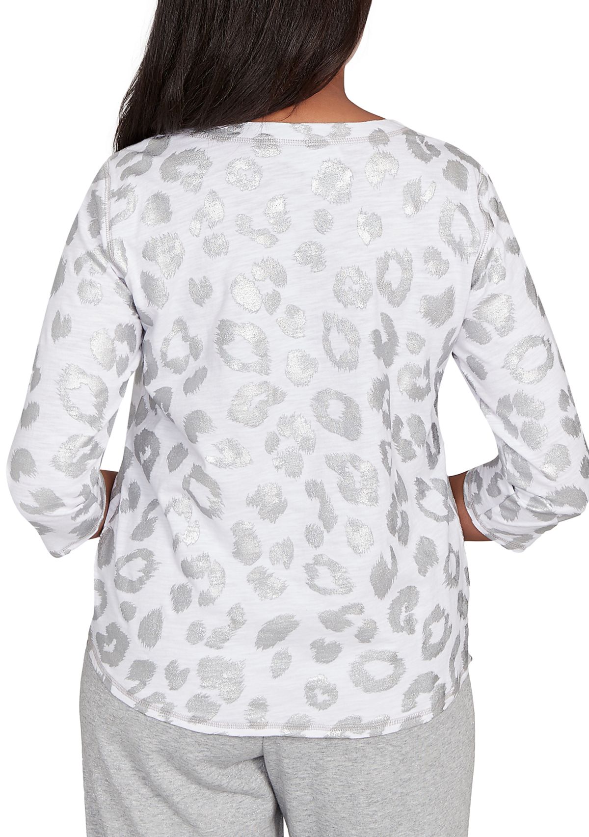 Womens Casual Vibe Monotone Animal Top