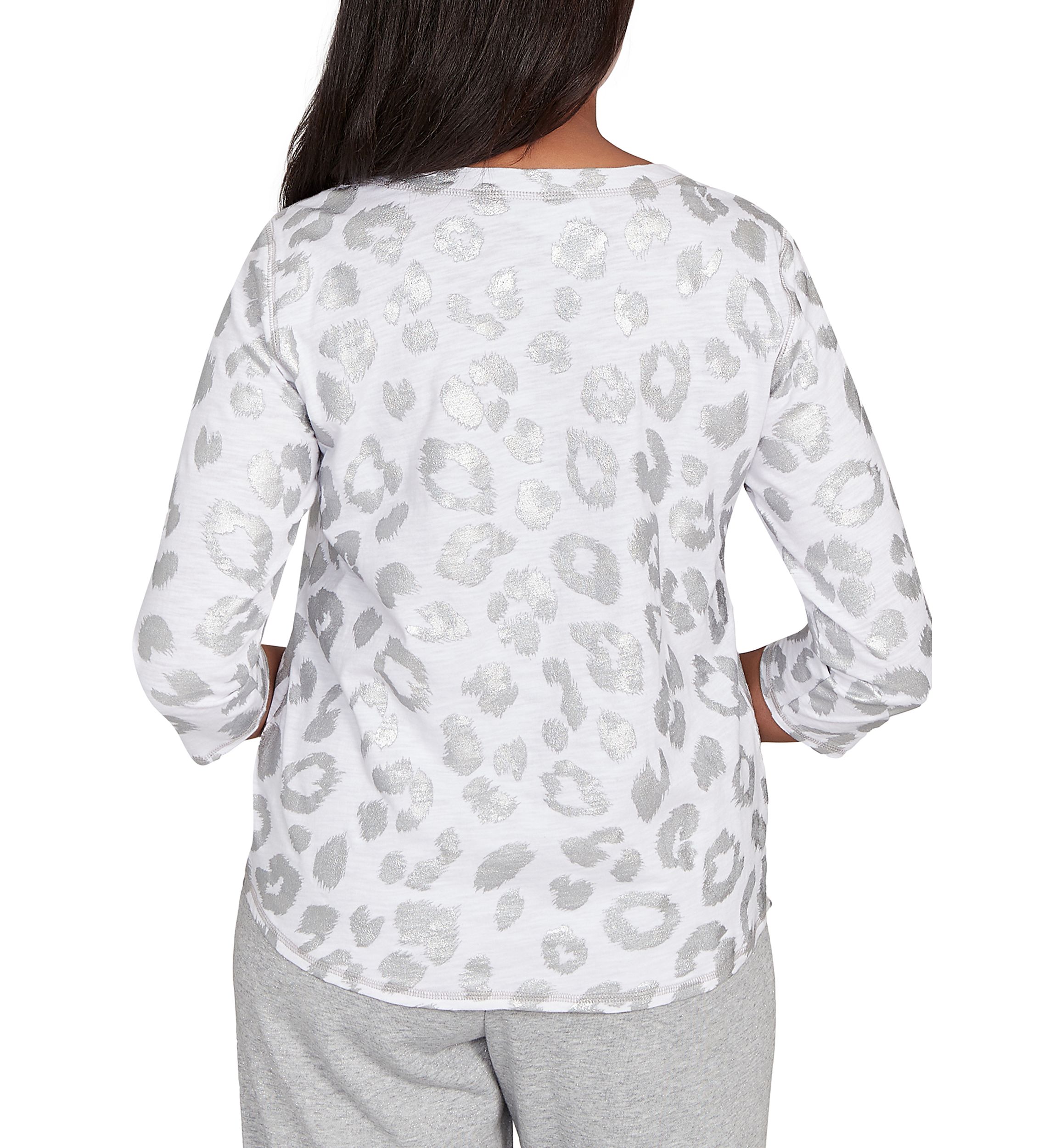 Womens Casual Vibe Monotone Animal Top