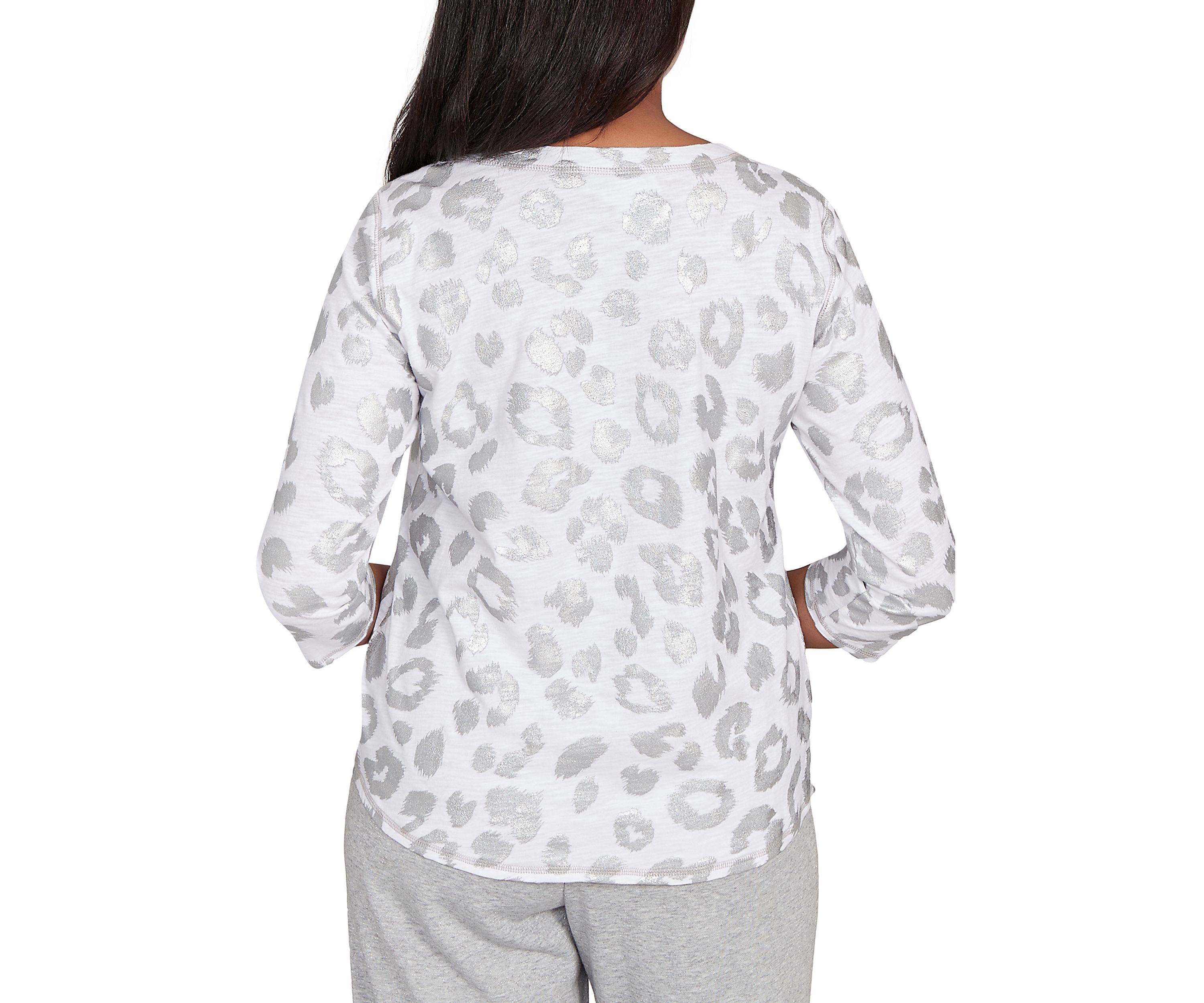Womens Casual Vibe Monotone Animal Top