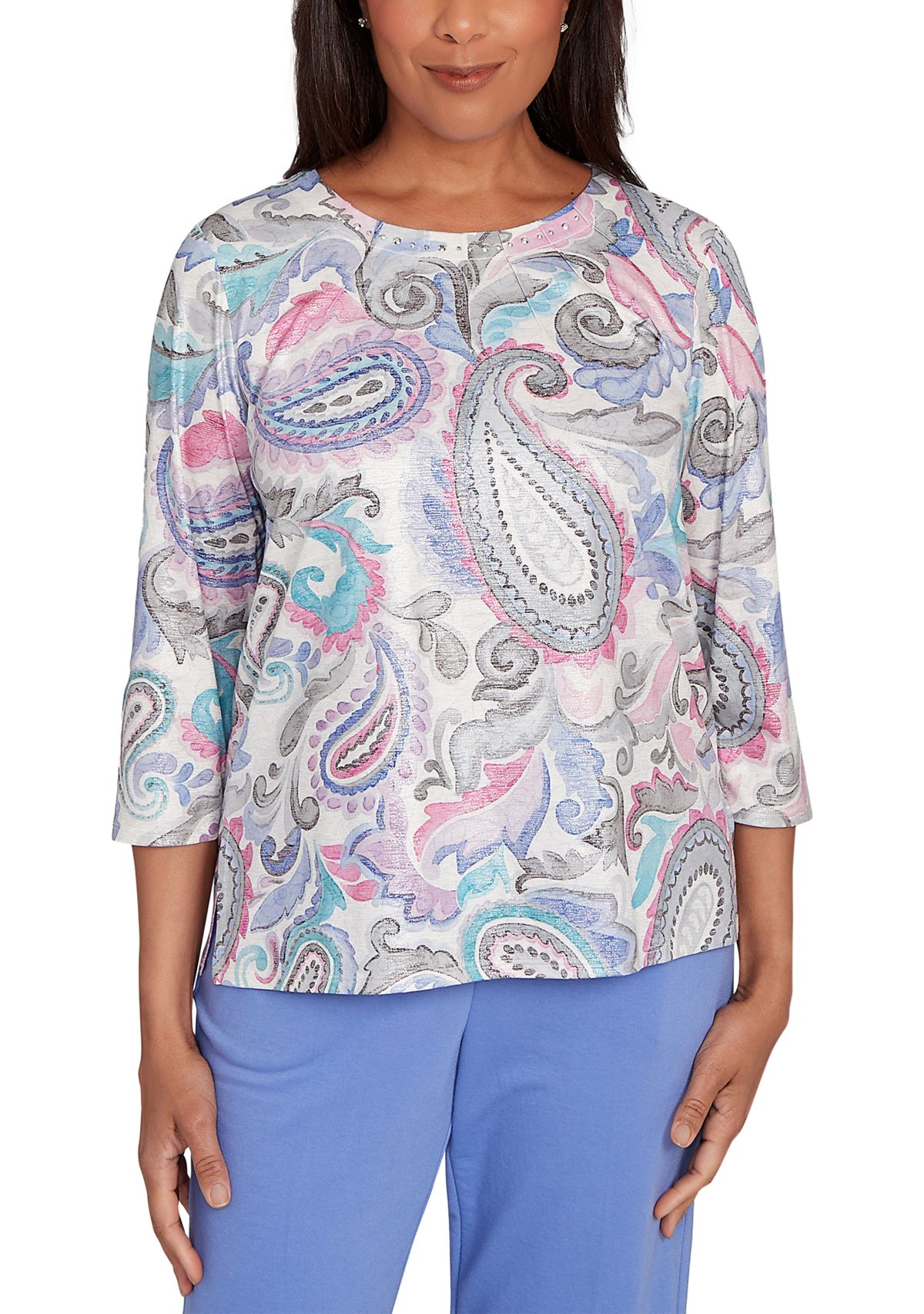 Womens Casual Vibe Paisley Top 