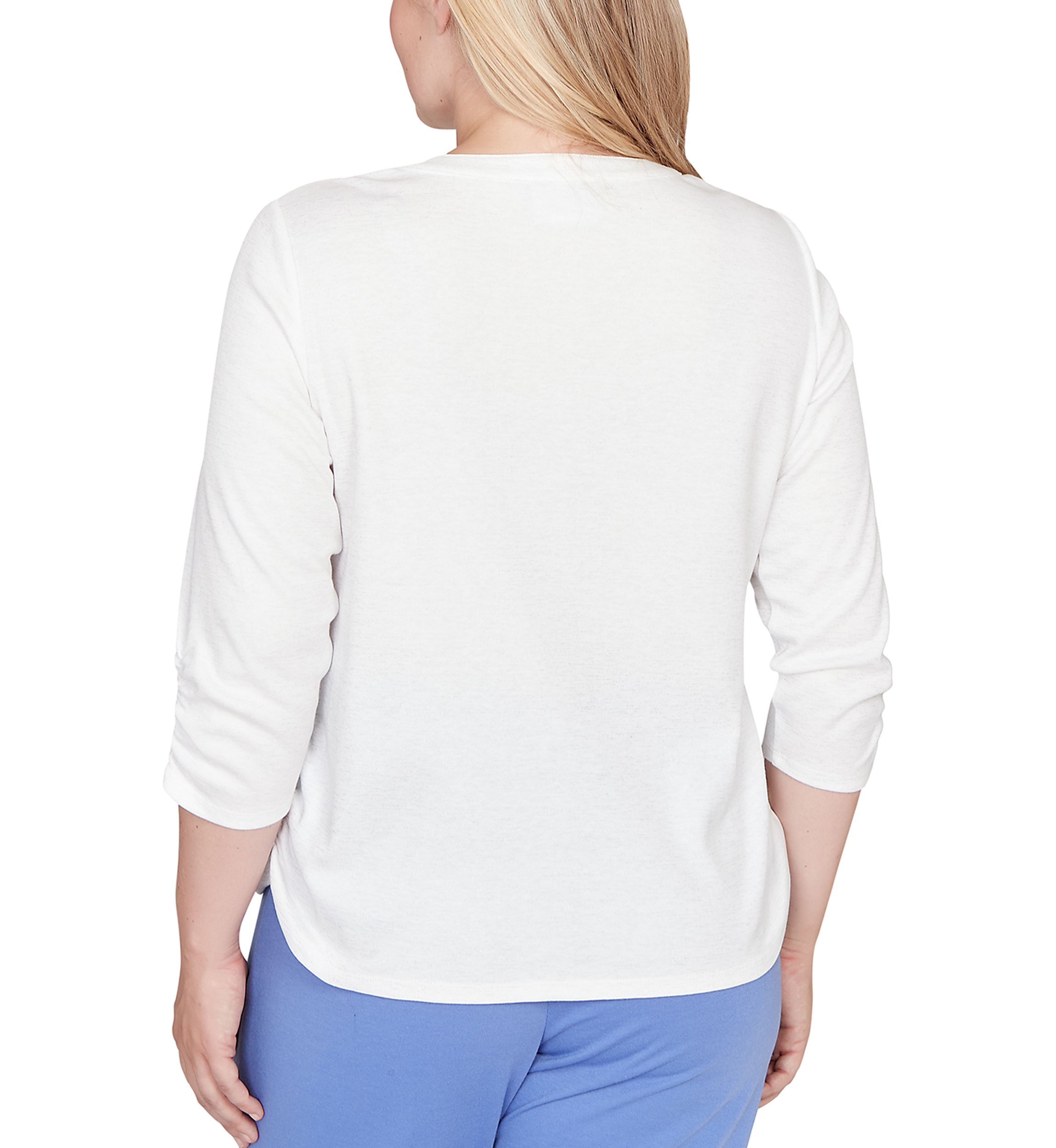 Womens Casual Vibe Floral Geo Vertical Yoke Top