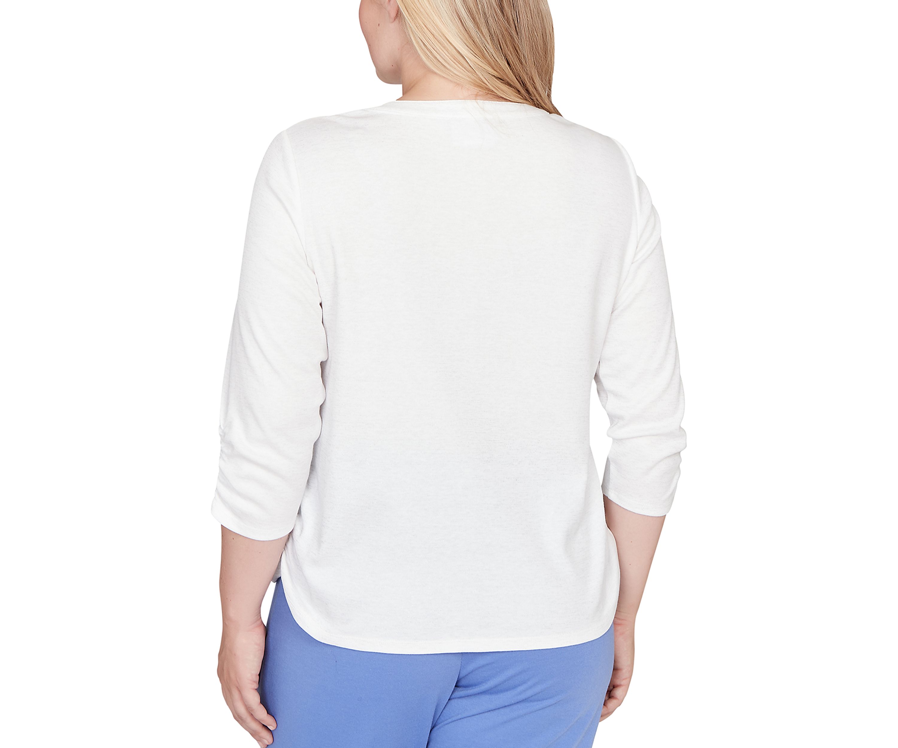 Womens Casual Vibe Floral Geo Vertical Yoke Top