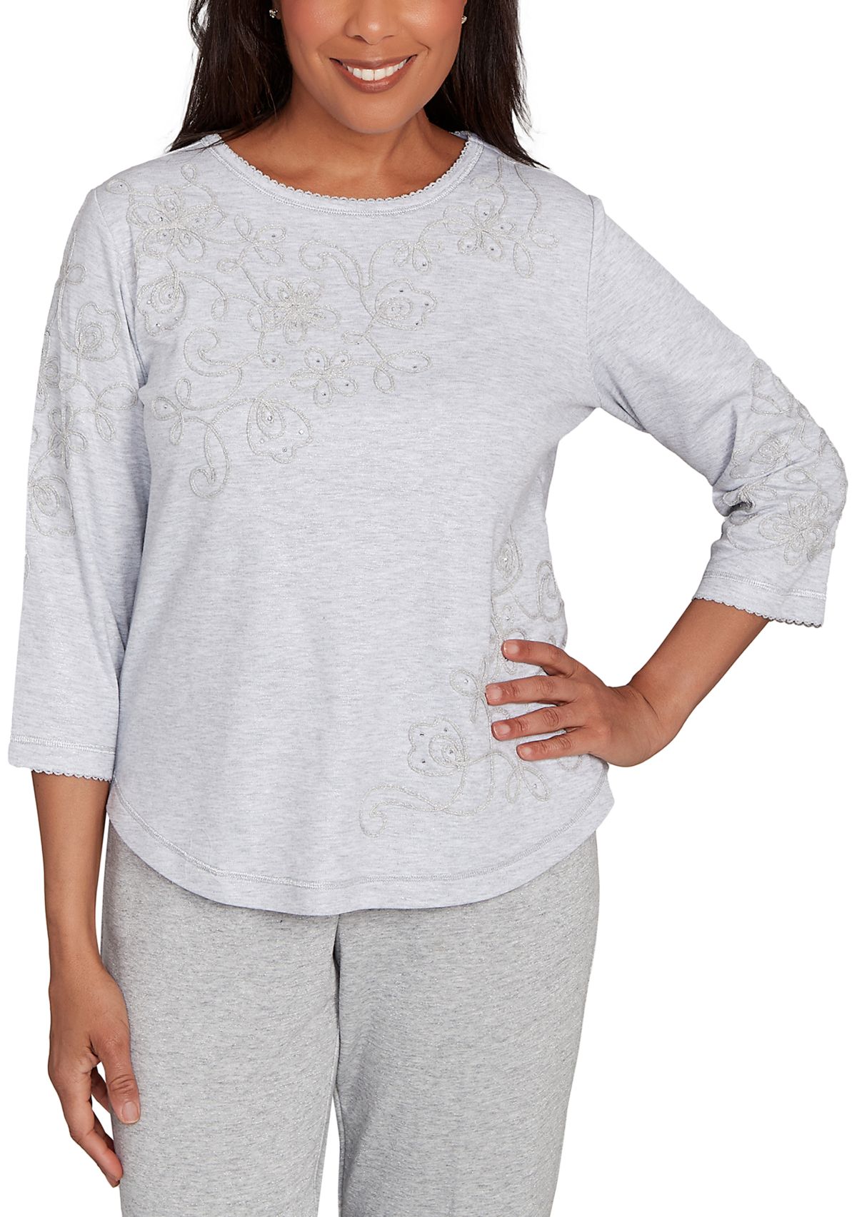 Womens Casual Vibe Asymmetric Soutache Floral Tp[