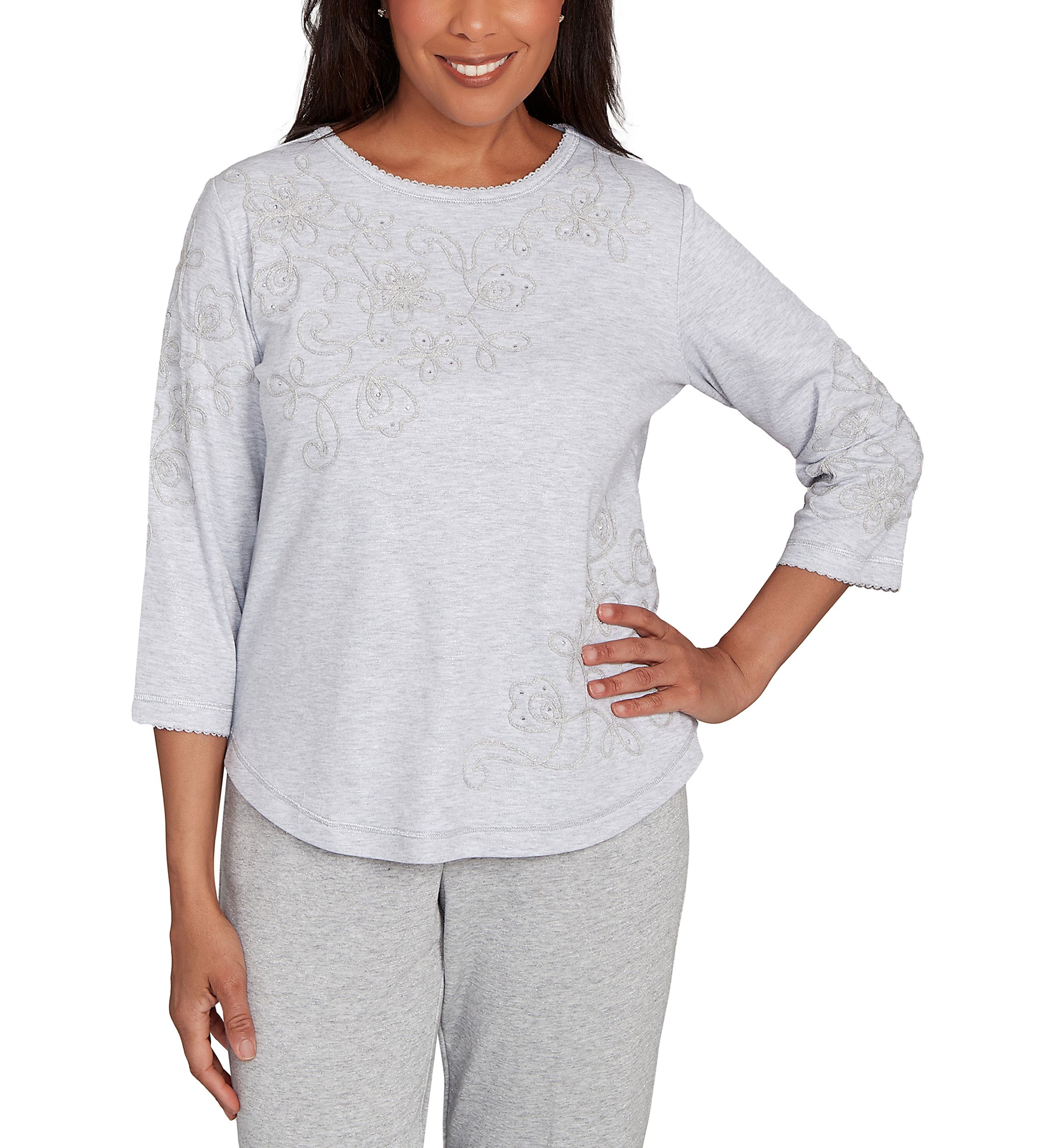 Womens Casual Vibe Asymmetric Soutache Floral Tp[