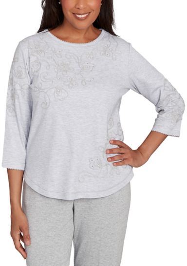 Women's Casual Vibe Asymmetric Soutache Floral Tp[