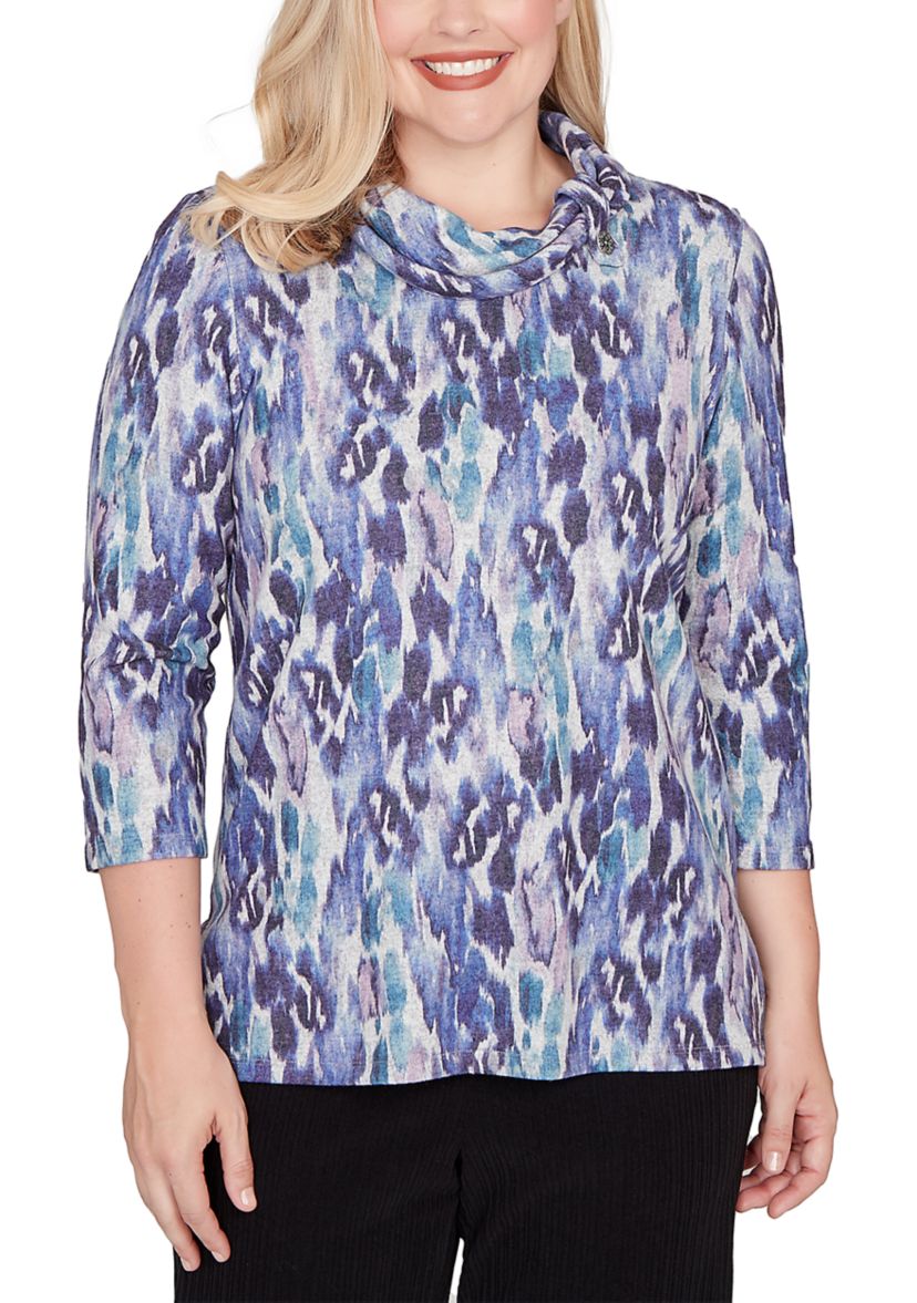 Womens Casual Vibe Animal Melange Shirt