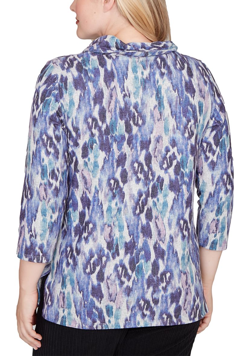 Womens Casual Vibe Animal Melange Shirt