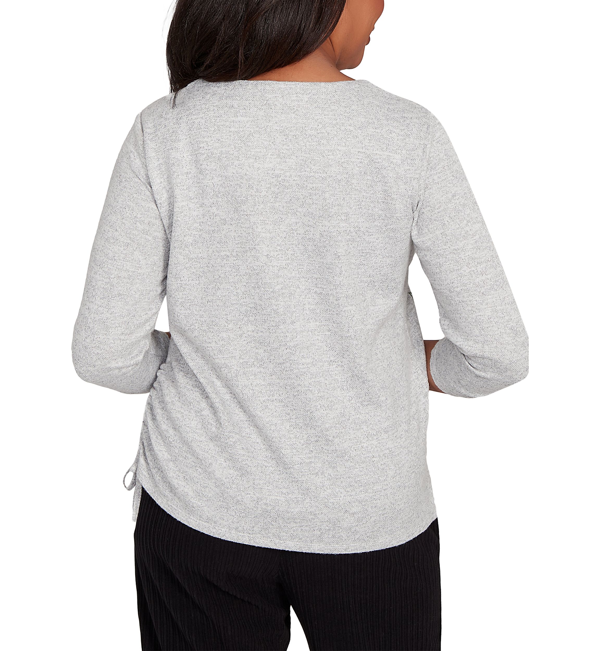 Womens Casual Vibe Asymmetric Flowers Embroidery Top 