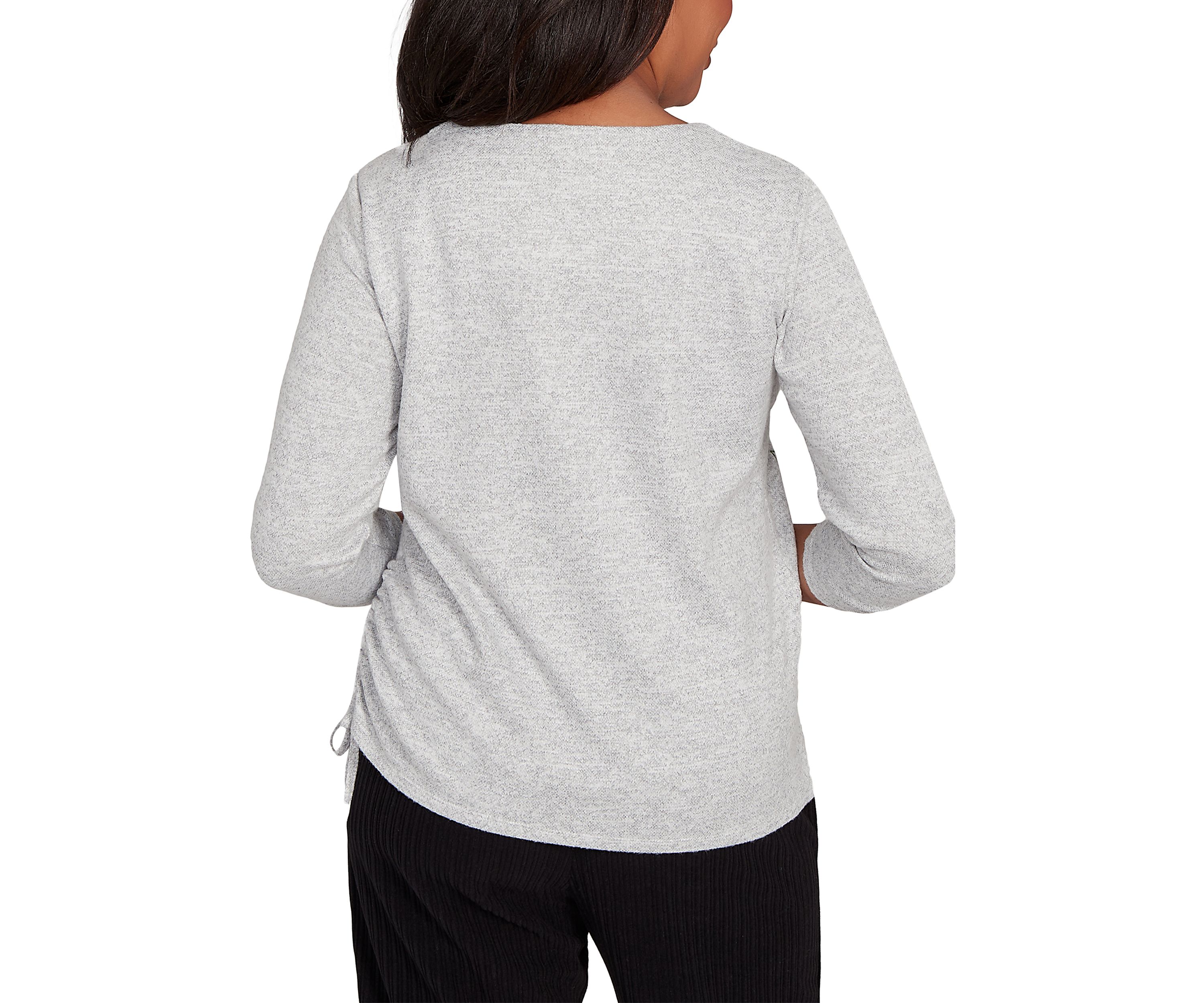 Womens Casual Vibe Asymmetric Flowers Embroidery Top 