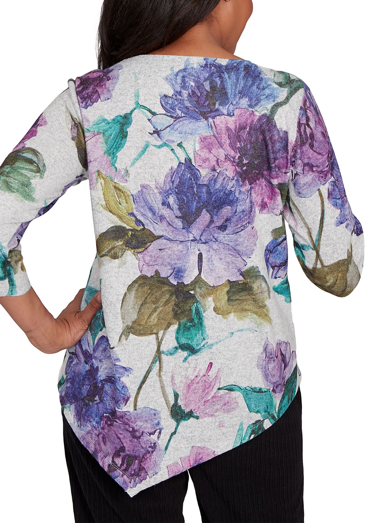 Womens Casual Vibe Watercolor Floral Top