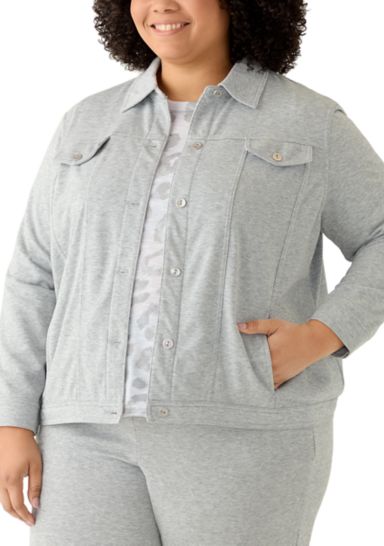 Plus Size Casual Vibe Shimmer Jacket 