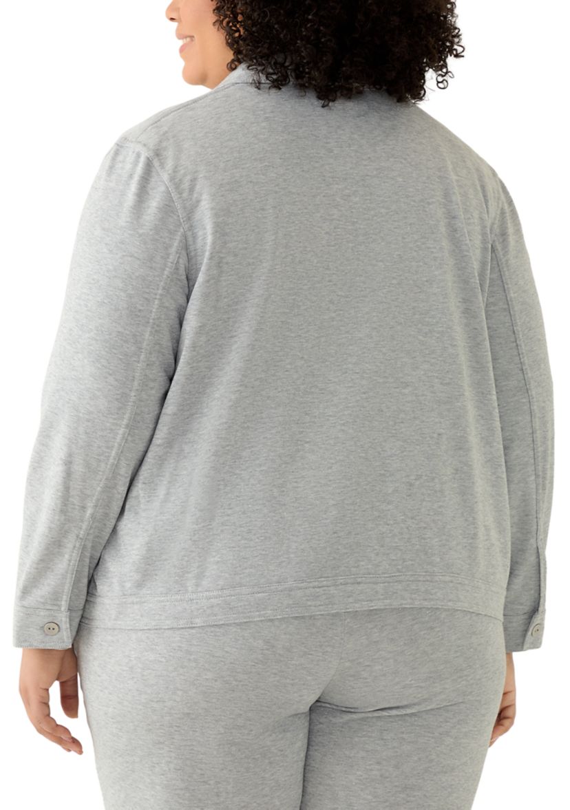 Plus Size Casual Vibe Shimmer Jacket 