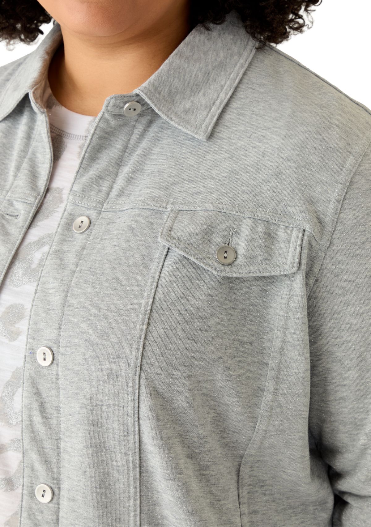 Plus Size Casual Vibe Shimmer Jacket 