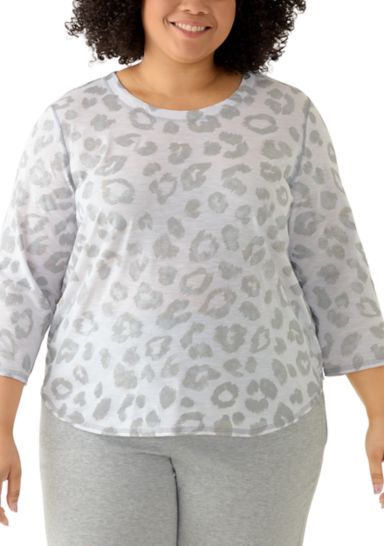 Plus Size Animal Print Knit Top 
