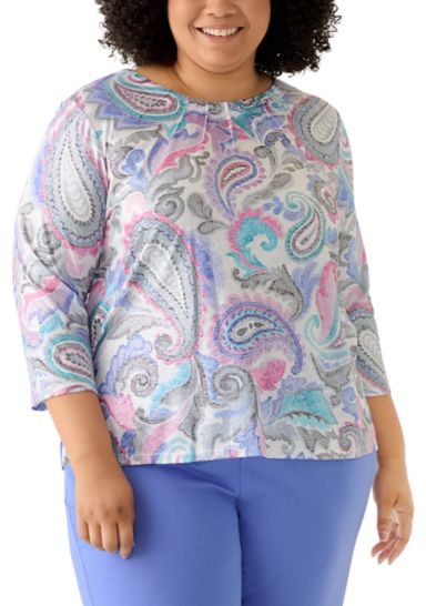   Plus Size Casual Vibe Paisley Top
