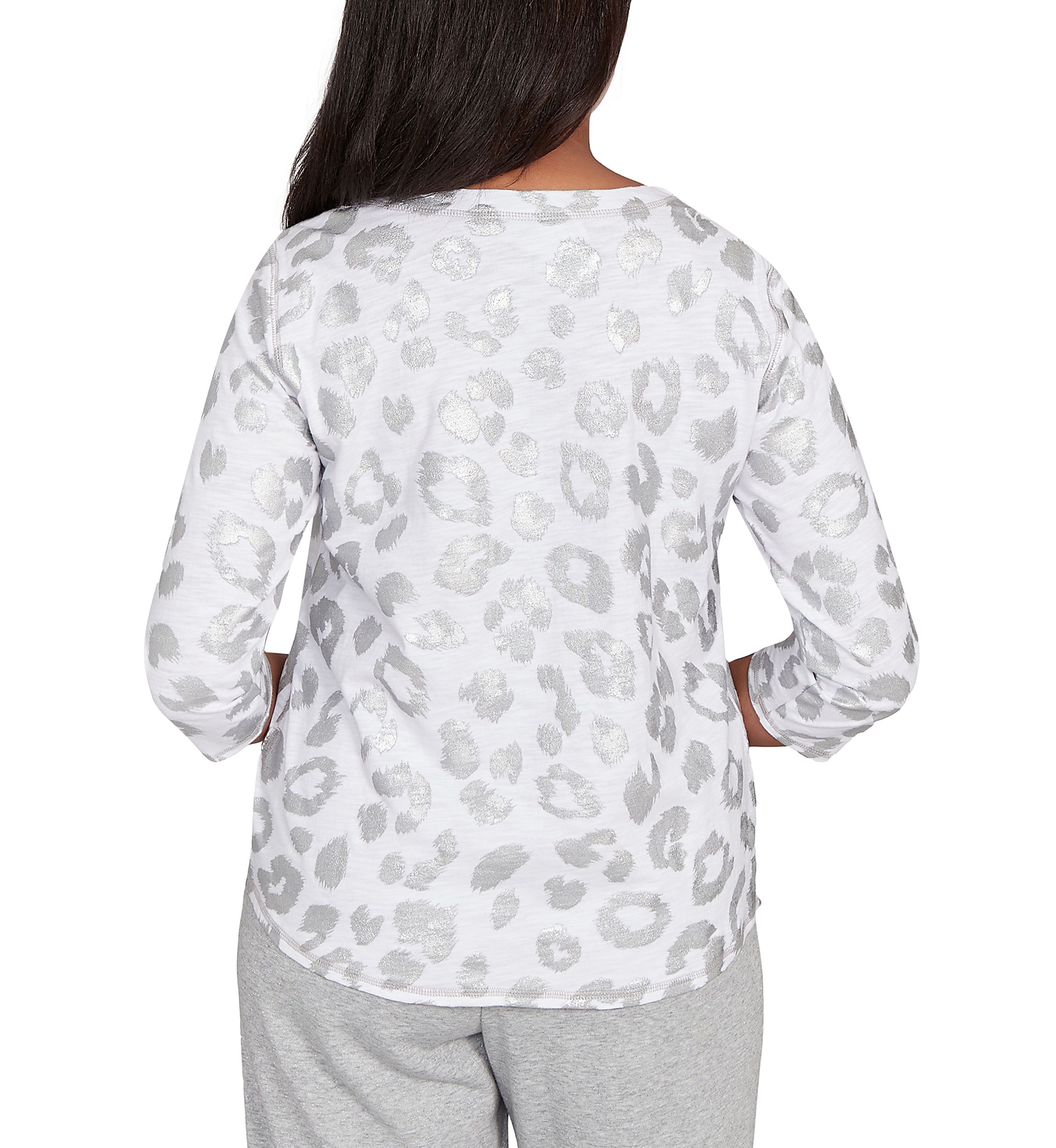 Petite Casual Vibe Monotone Animal Top