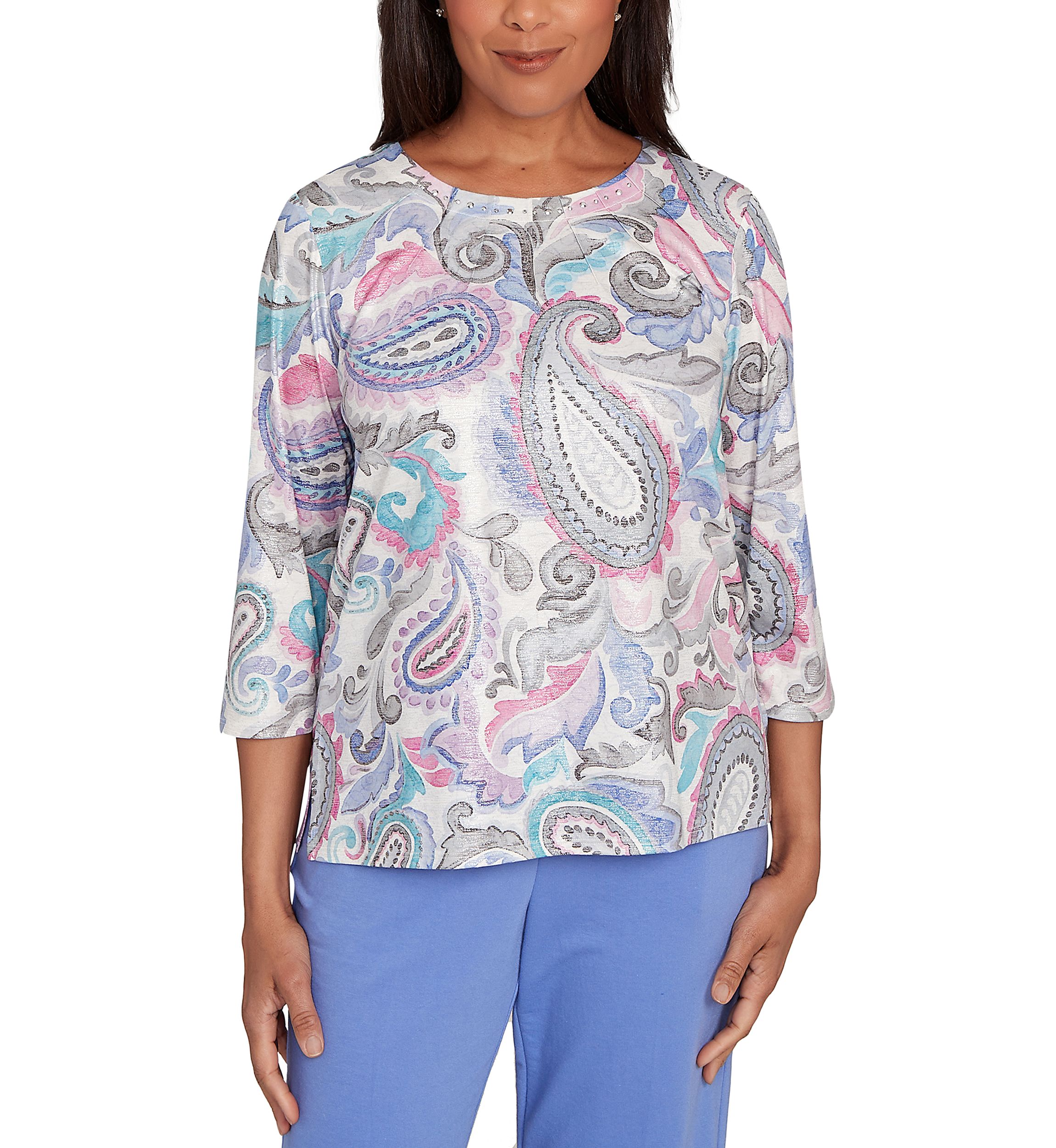 Petite Casual Vibe Paisley Top