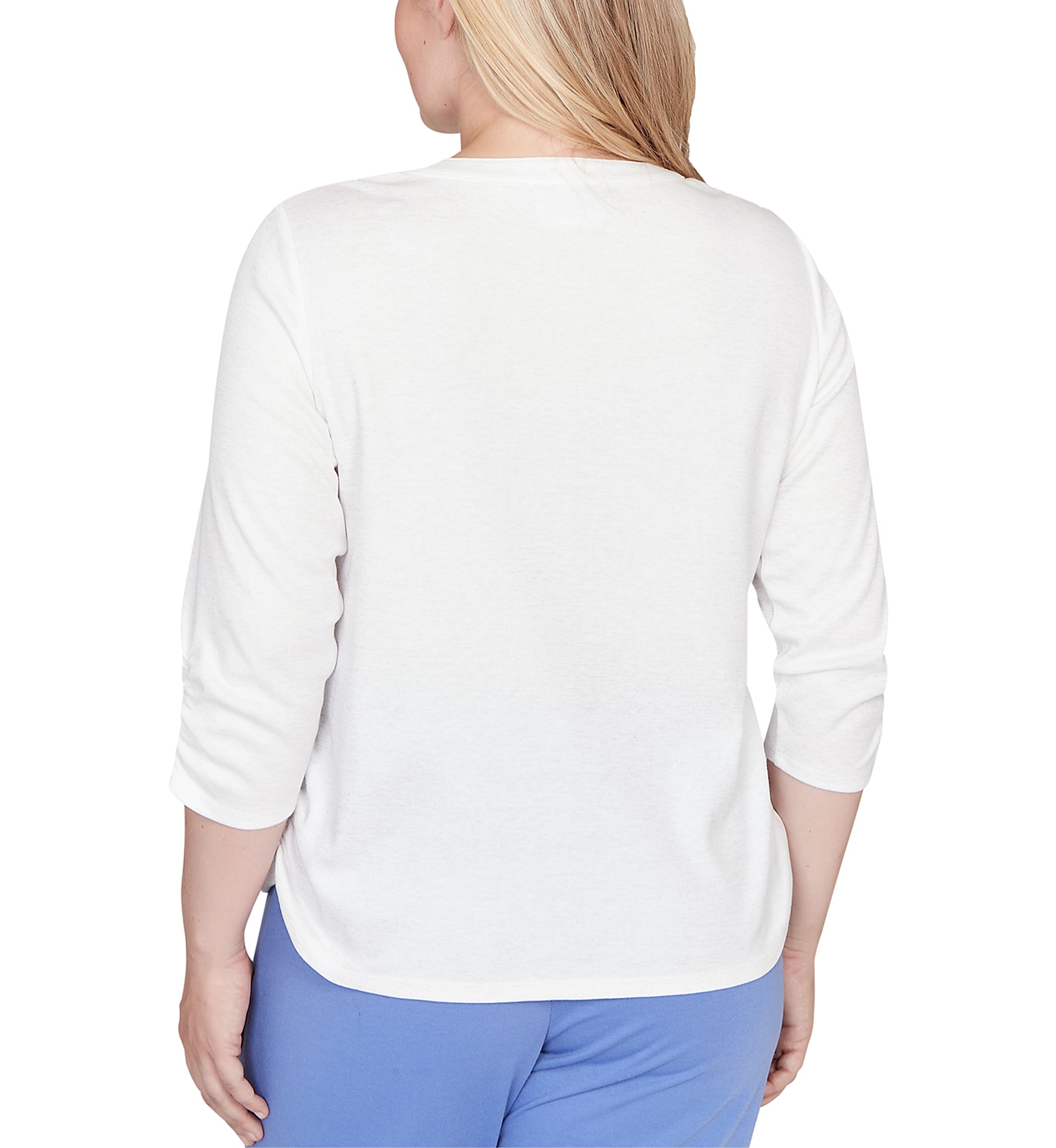 Petite Casual Vibe Floral Geo Vertical Yoke Top