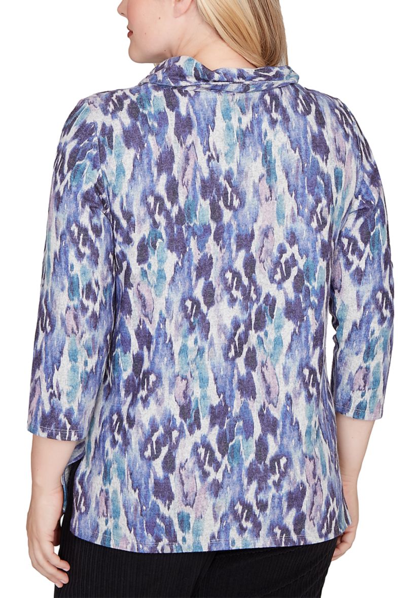 Petite Casual Vibe Animal Melange Top
