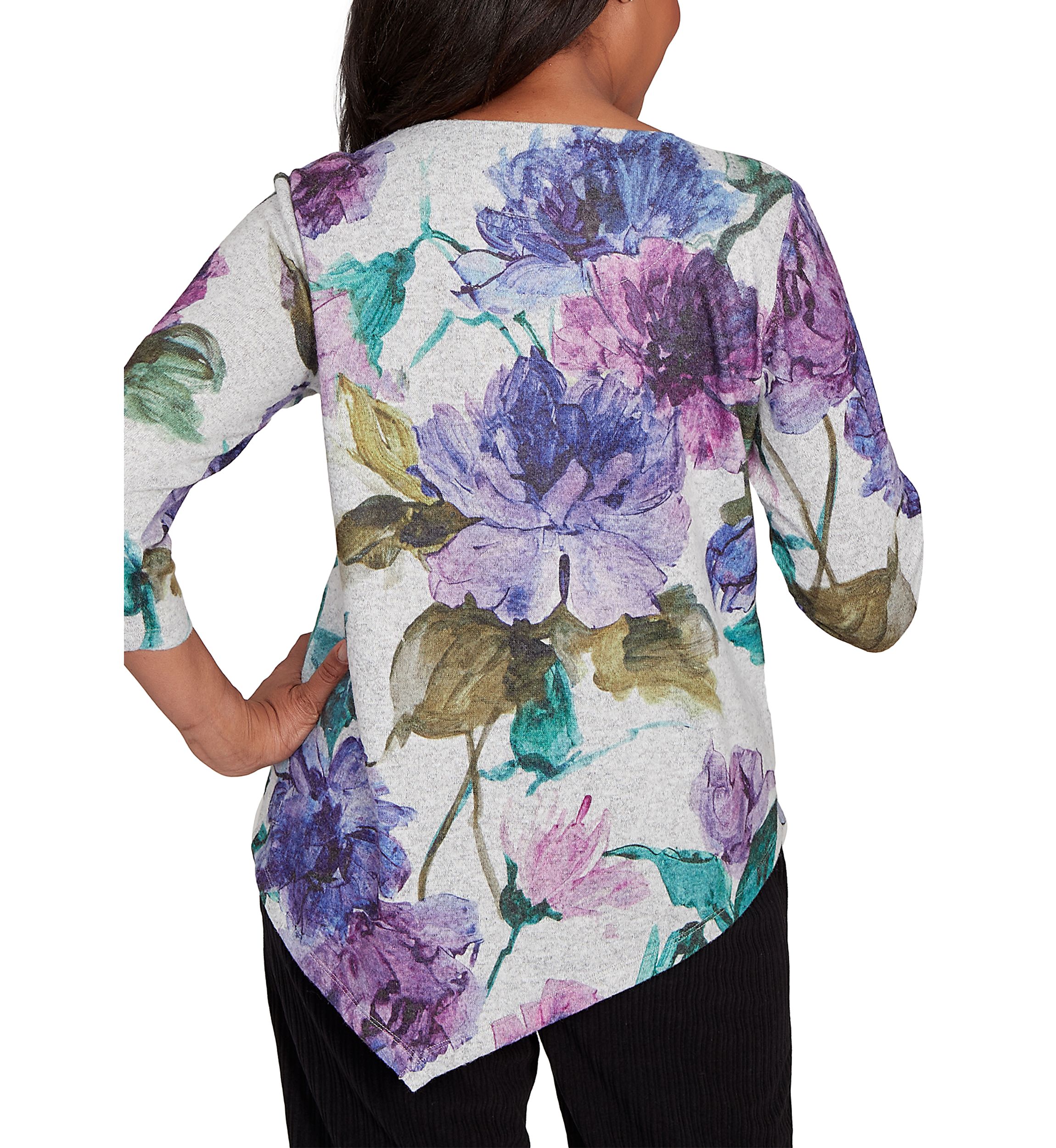 Petite Casual Vibe Watercolor Floral Top