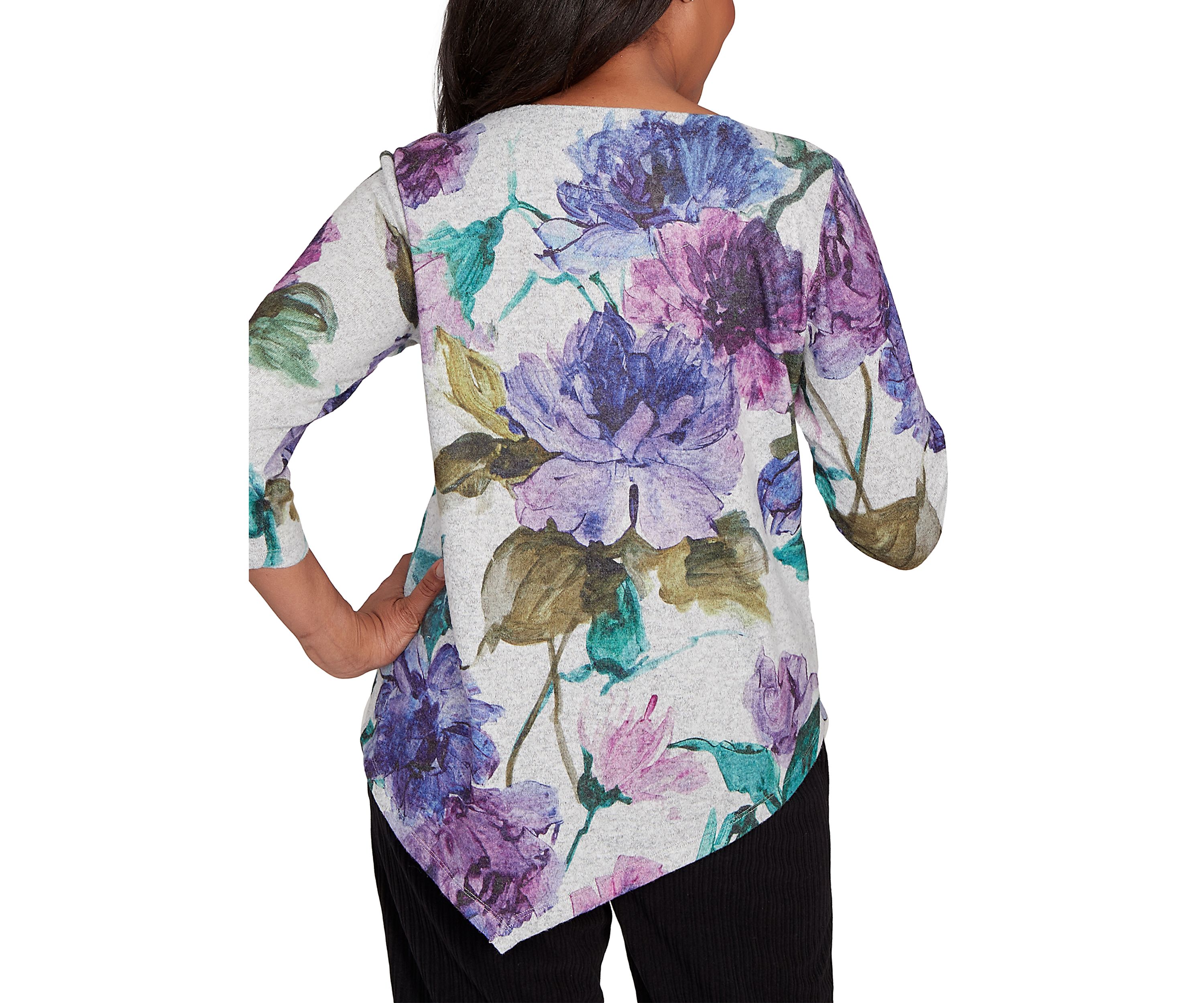 Petite Casual Vibe Watercolor Floral Top